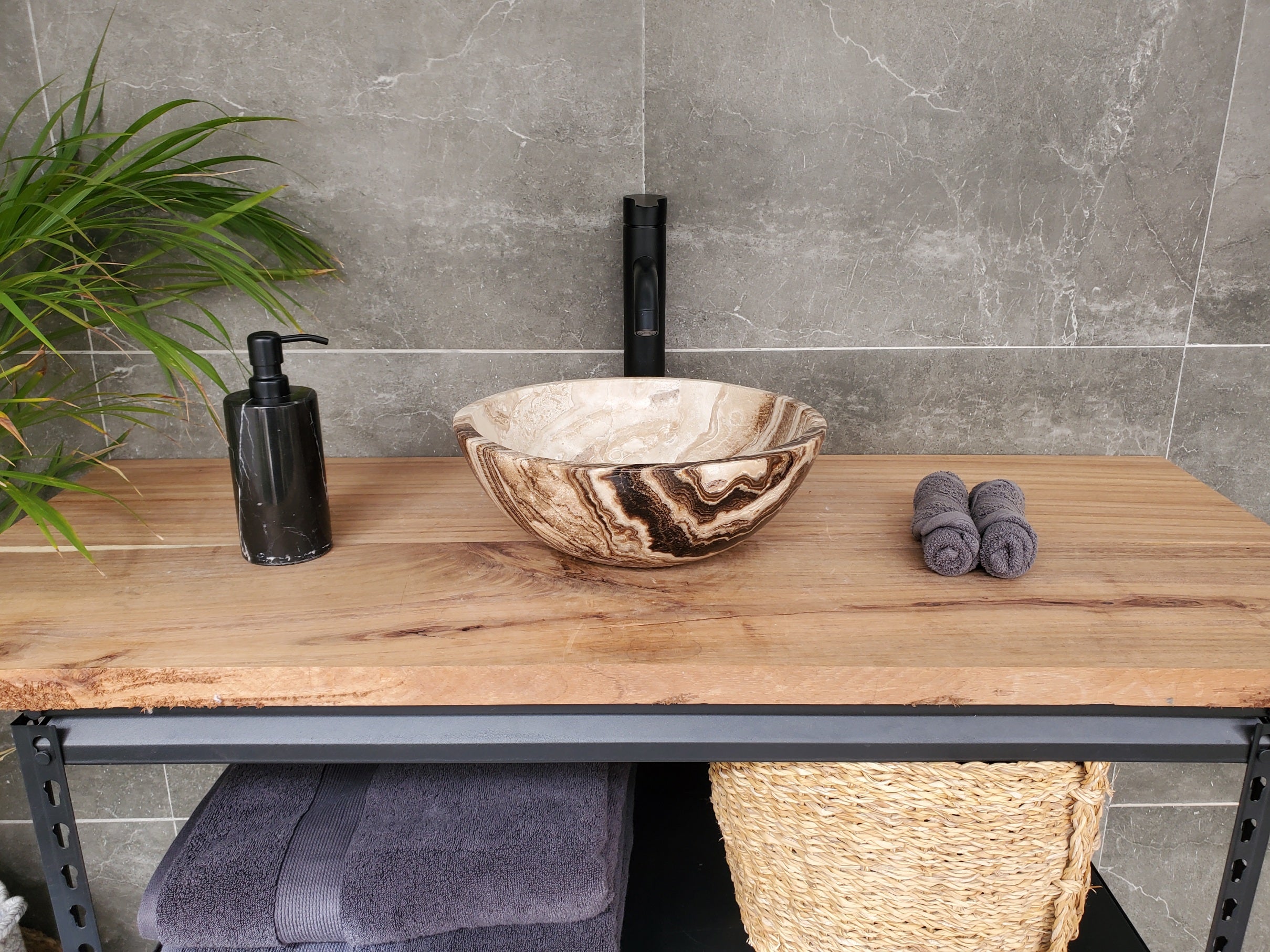 S33_44 Onyx Bathroom Vessel Sink - Round