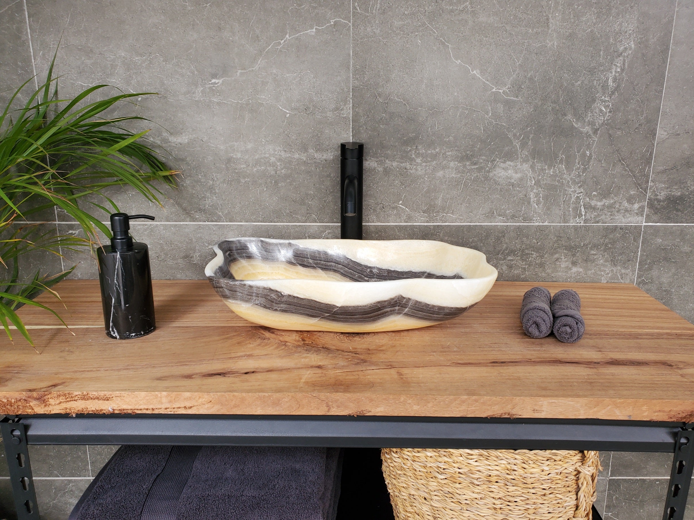 S33_45 Onyx Bathroom Vessel Sink - 18.5 x 11 inch