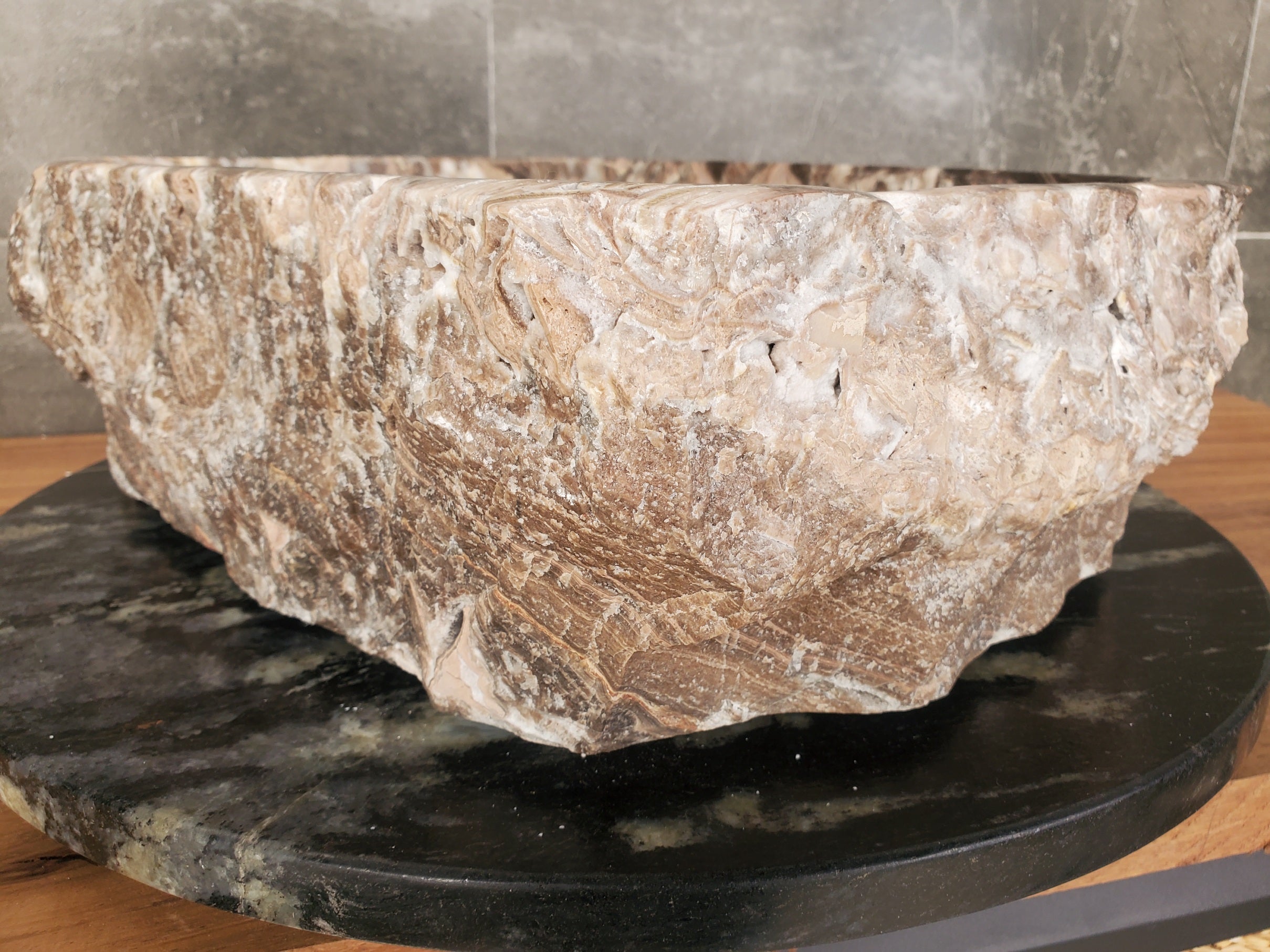 S33_11 Onyx Stone Vessel Sink - 16 x 13 inch