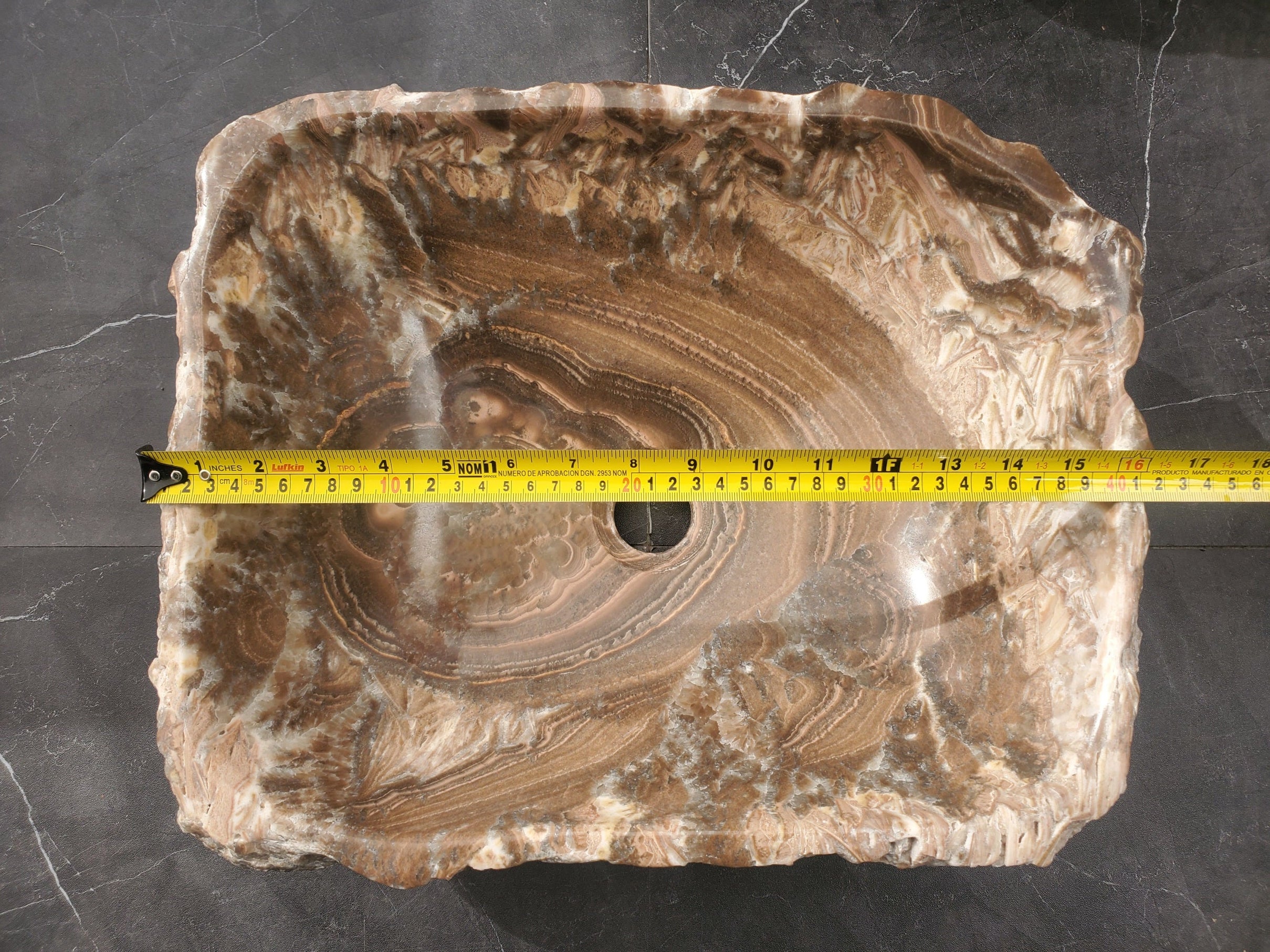 S33_11 Onyx Stone Vessel Sink - 16 x 13 inch