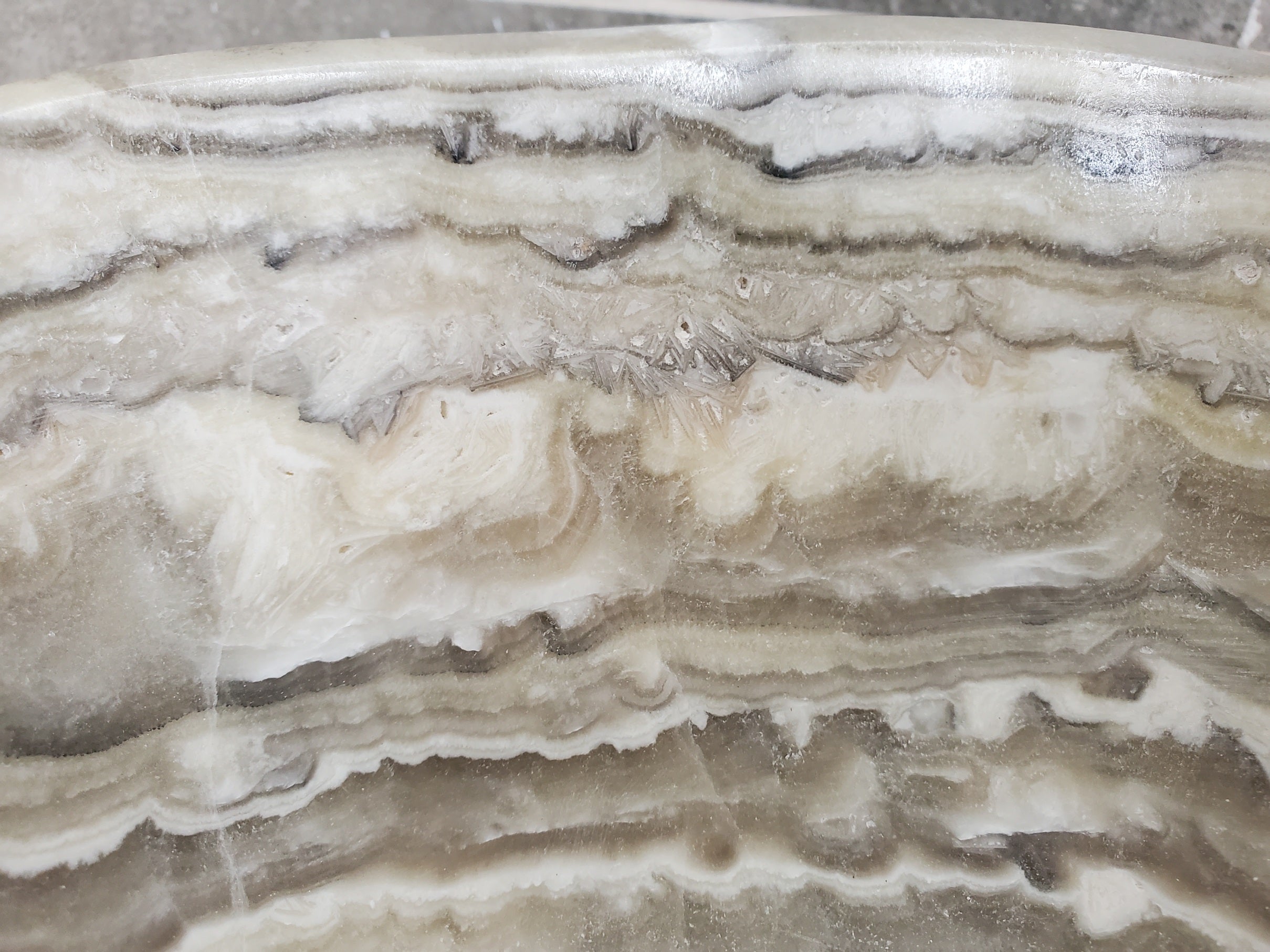 S33_35 Onyx Stone Vessel Bathroom Sink - 19 x 12 inch