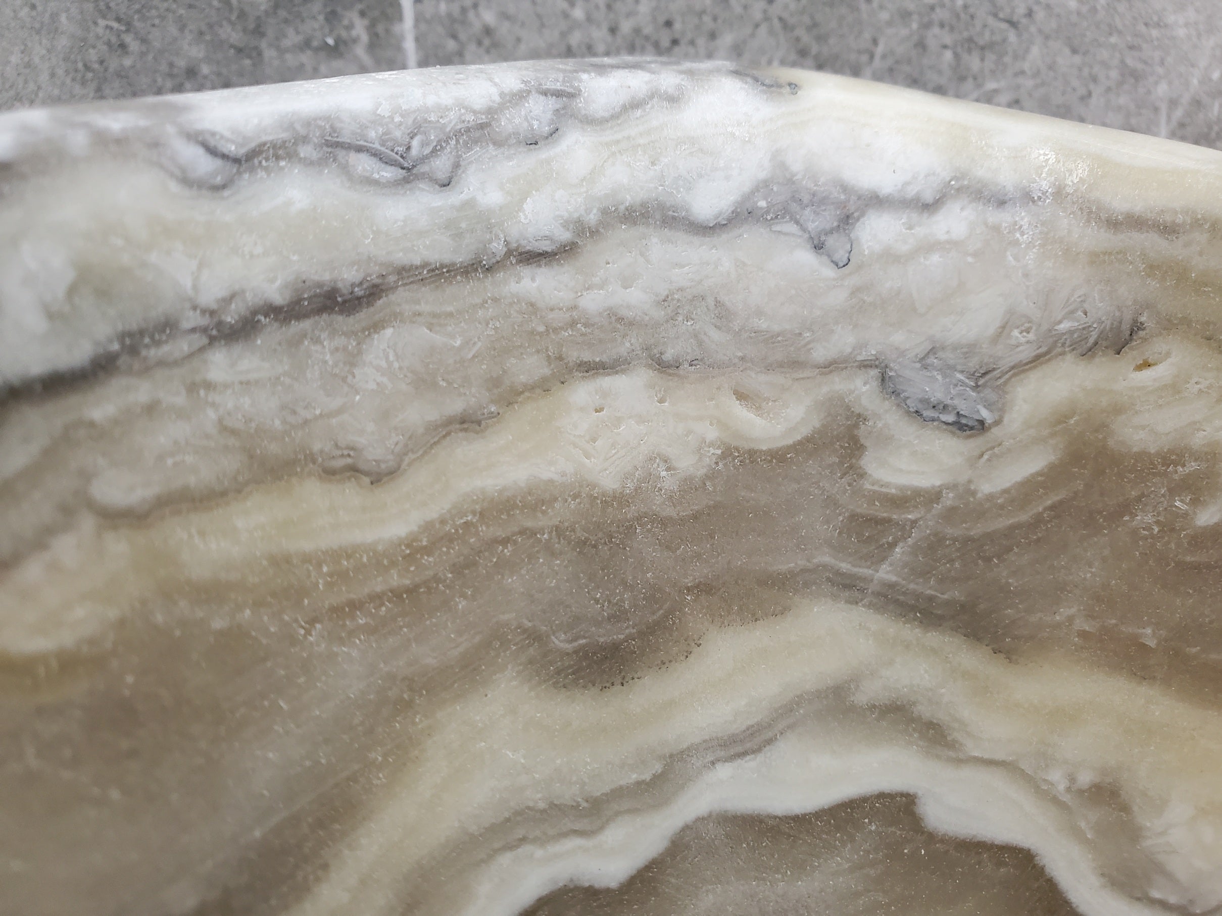 S33_35 Onyx Stone Vessel Bathroom Sink - 19 x 12 inch