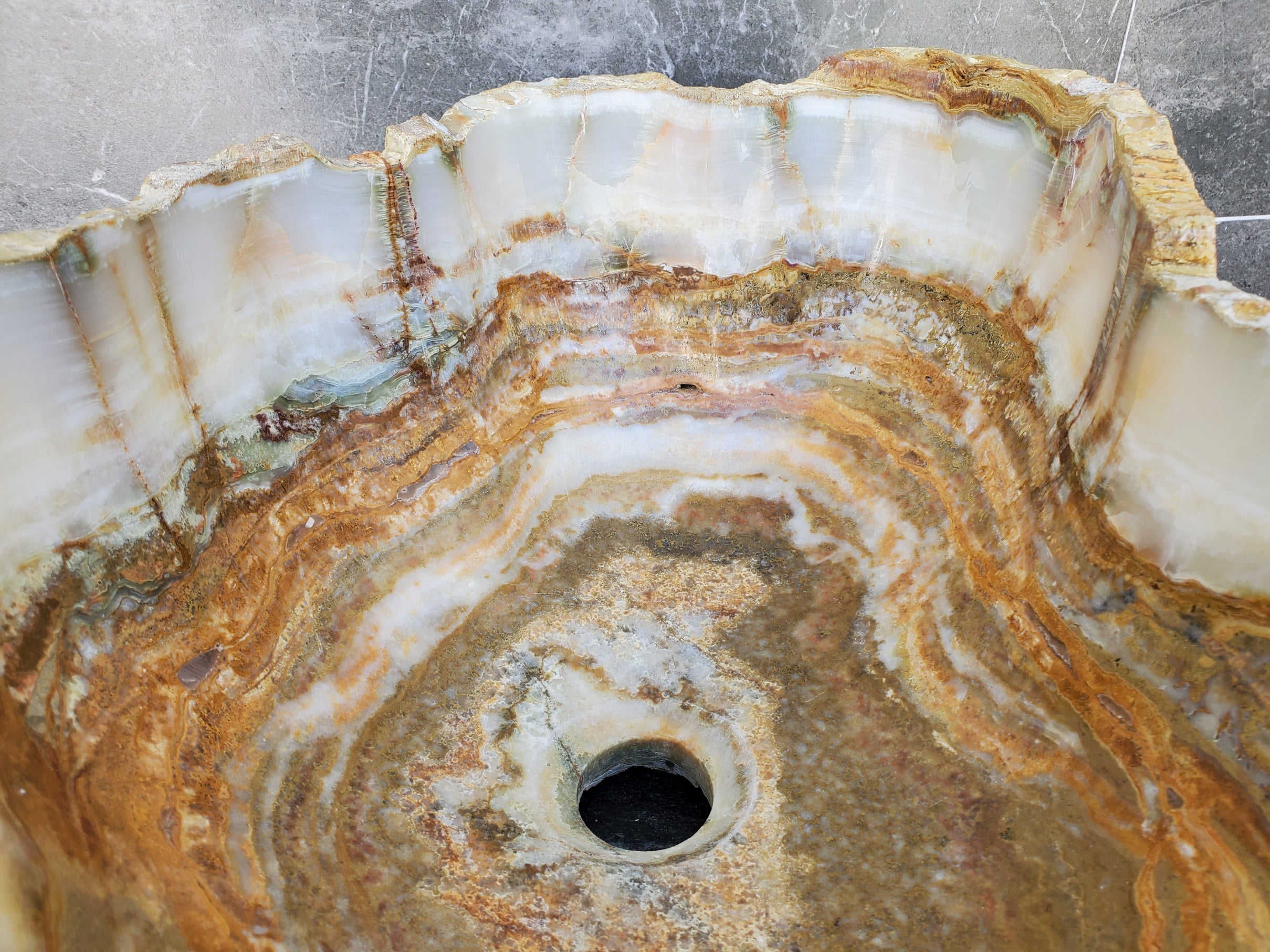 S30_01 Onyx Stone Vessel Bathroom Sink- 17 x 14 inch