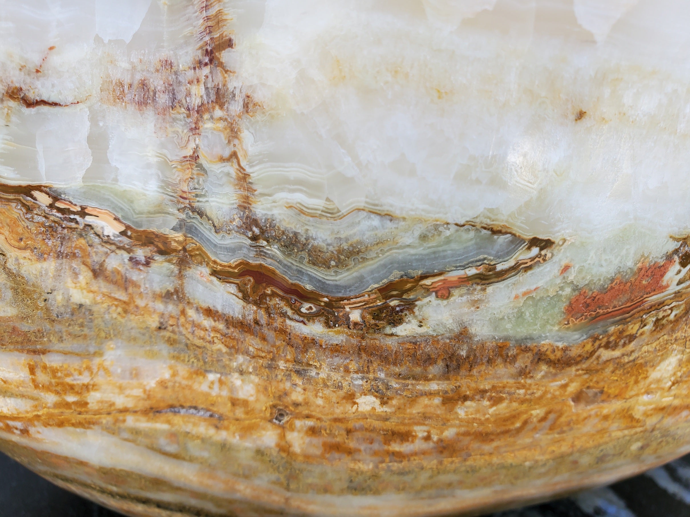 S30_01 Onyx Stone Vessel Bathroom Sink- 17 x 14 inch