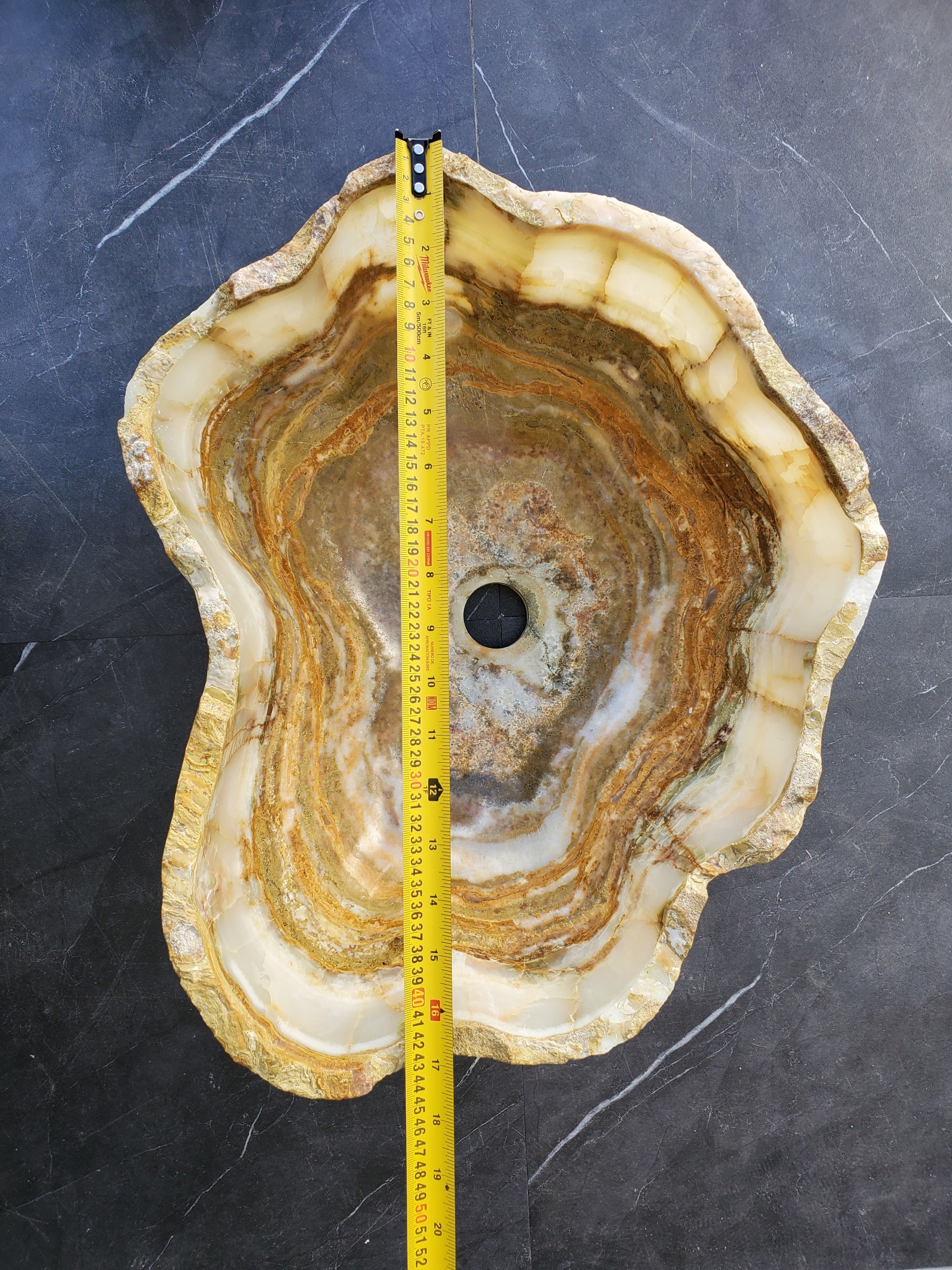 S30_01 Onyx Stone Vessel Bathroom Sink- 17 x 14 inch