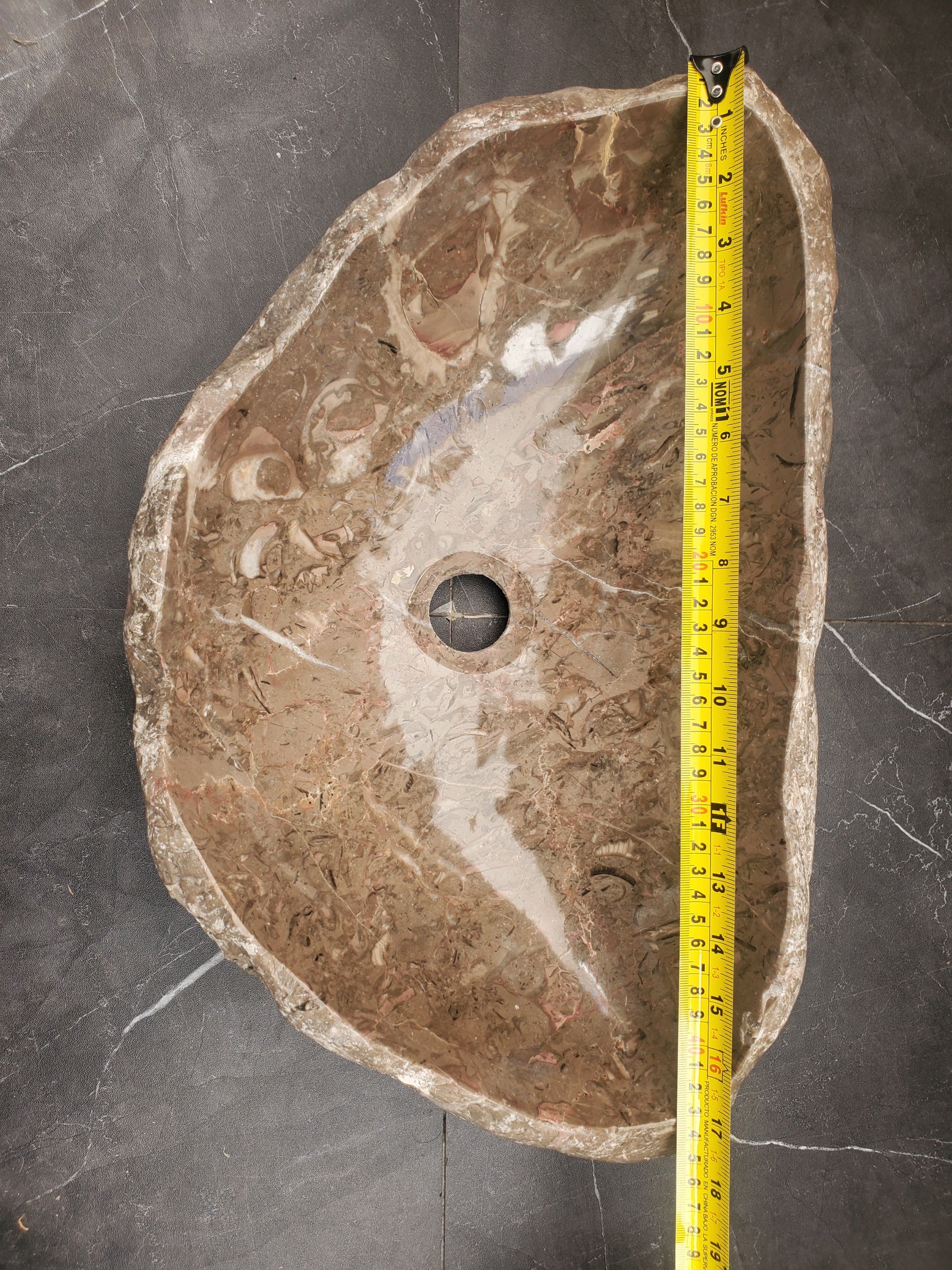 S33_13 River Stone Stone Vessel Sink