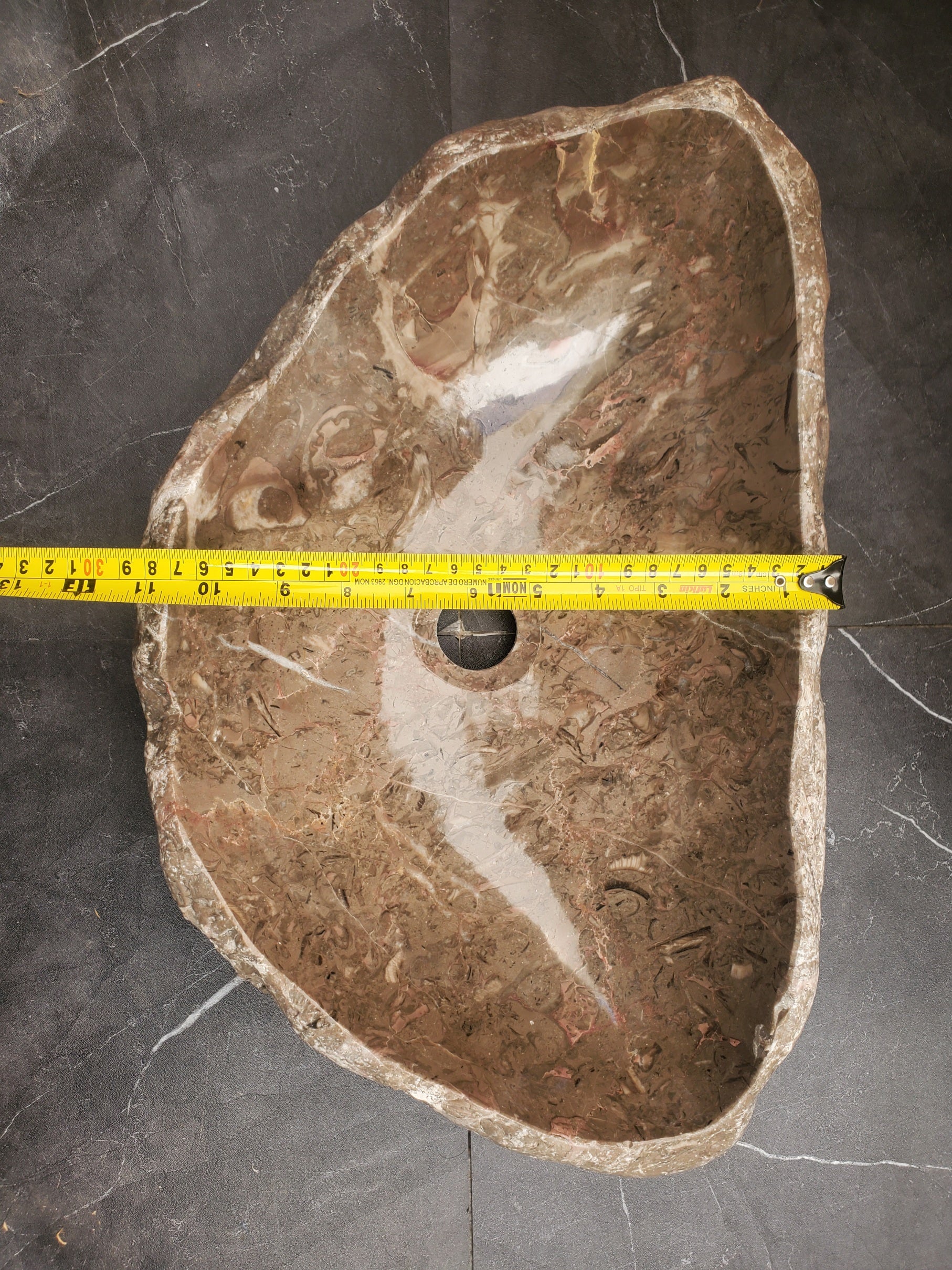 S33_13 River Stone Stone Vessel Sink