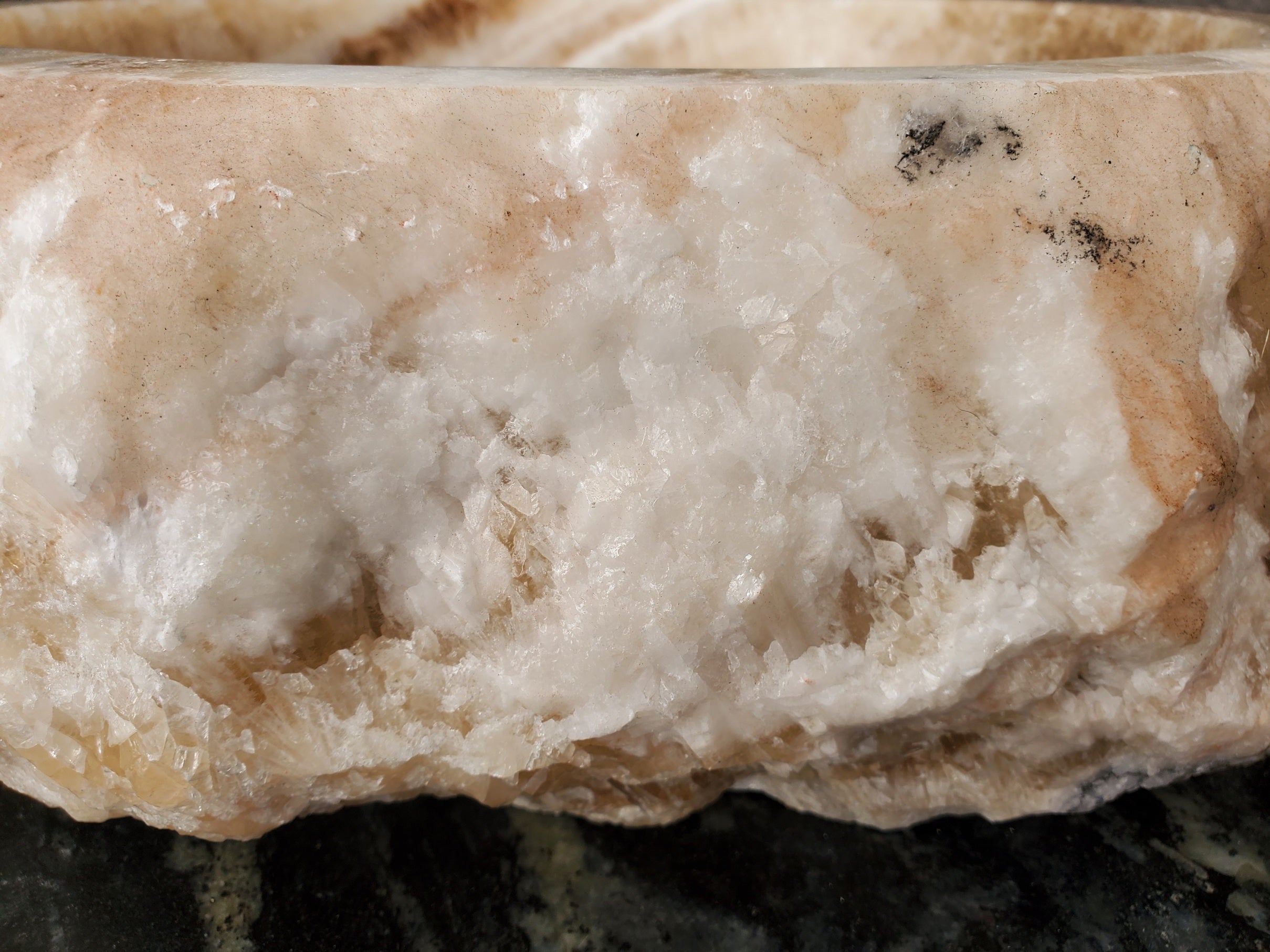 S31_33 Onyx Stone Vessel Bathroom Sink - Round