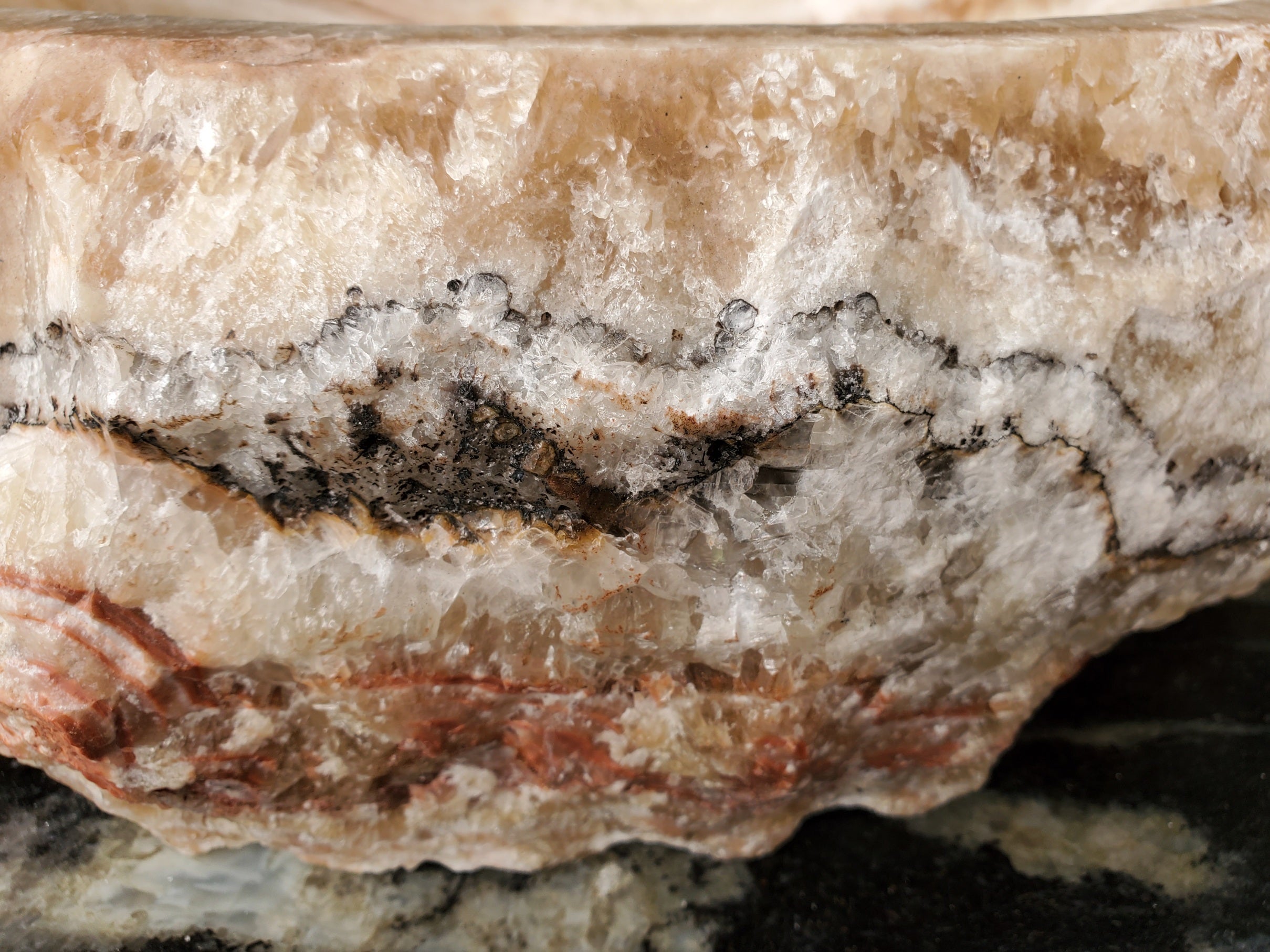 S31_33 Onyx Stone Vessel Bathroom Sink - Round