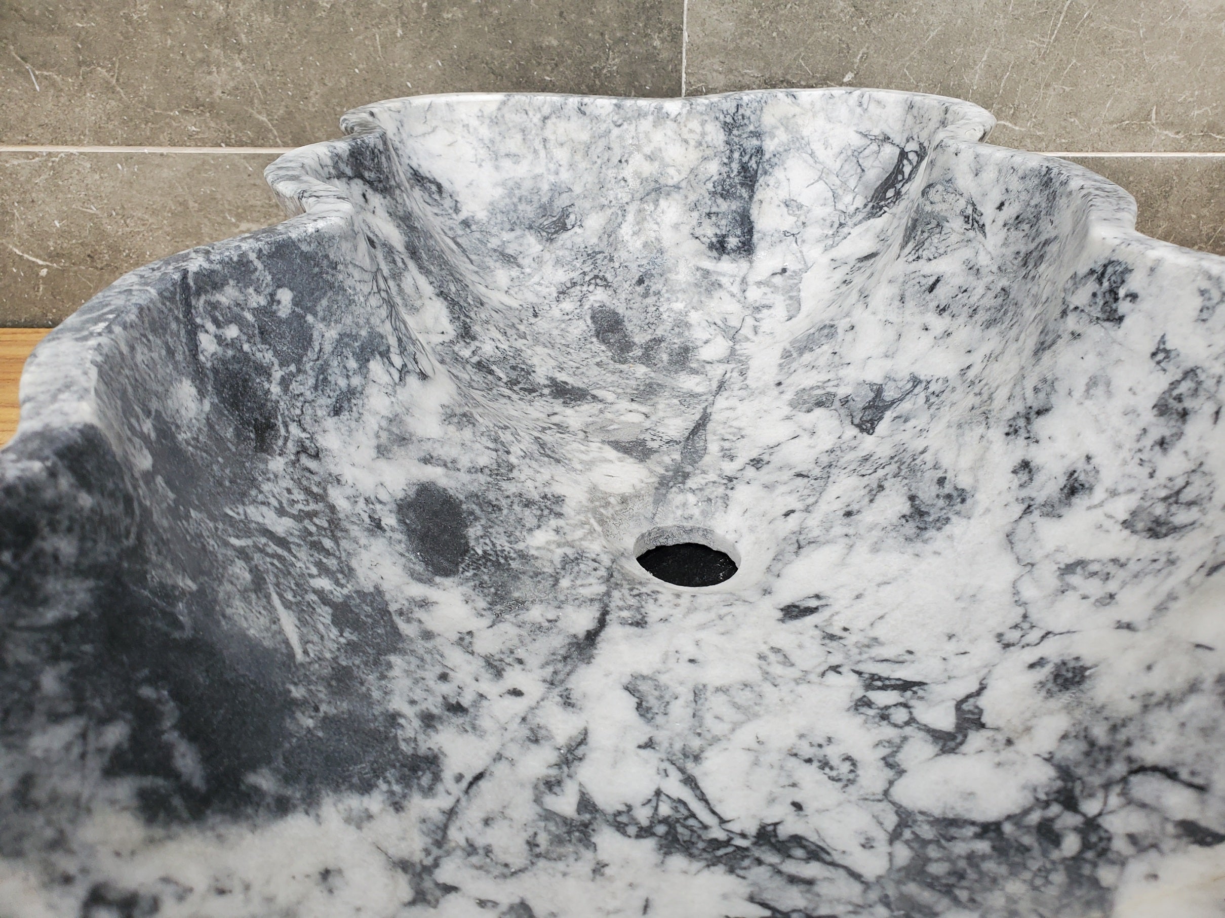 S32_06 Marble Vessel Bathroom Sink - 23 x 13  inch