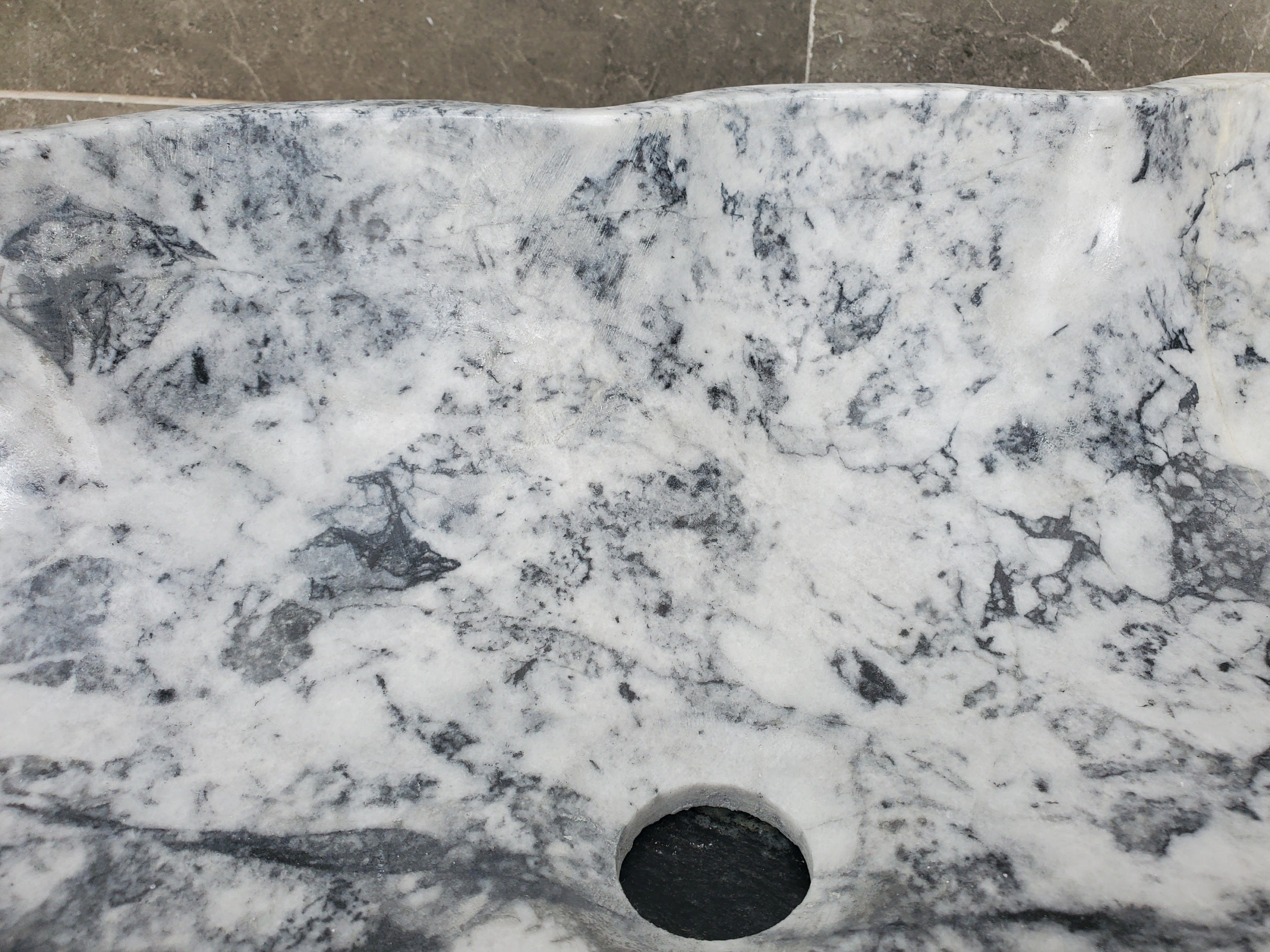 S32_06 Marble Vessel Bathroom Sink - 23 x 13  inch