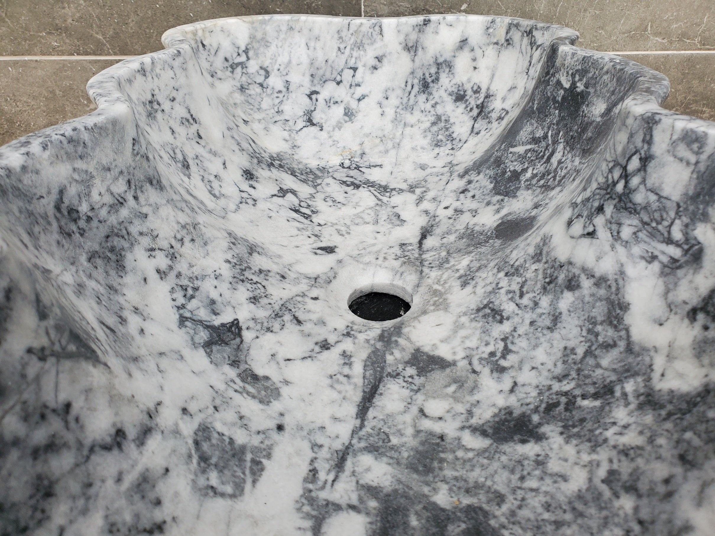 S32_06 Marble Vessel Bathroom Sink - 23 x 13  inch
