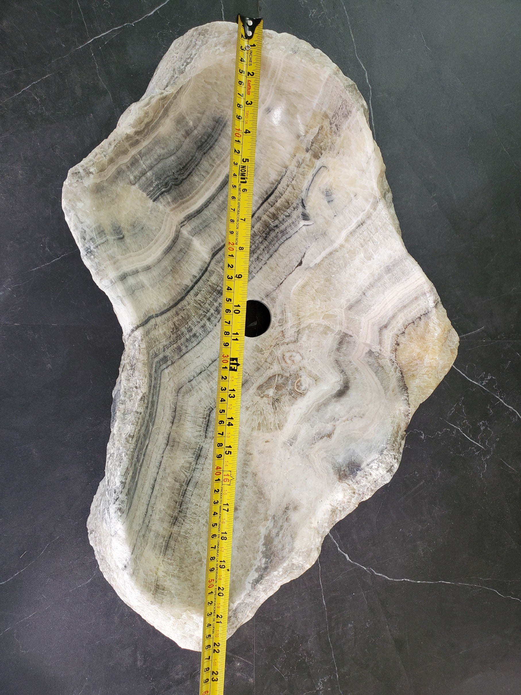 S34_05 Onyx Stone Vessel Sink - 22 x 13 inch