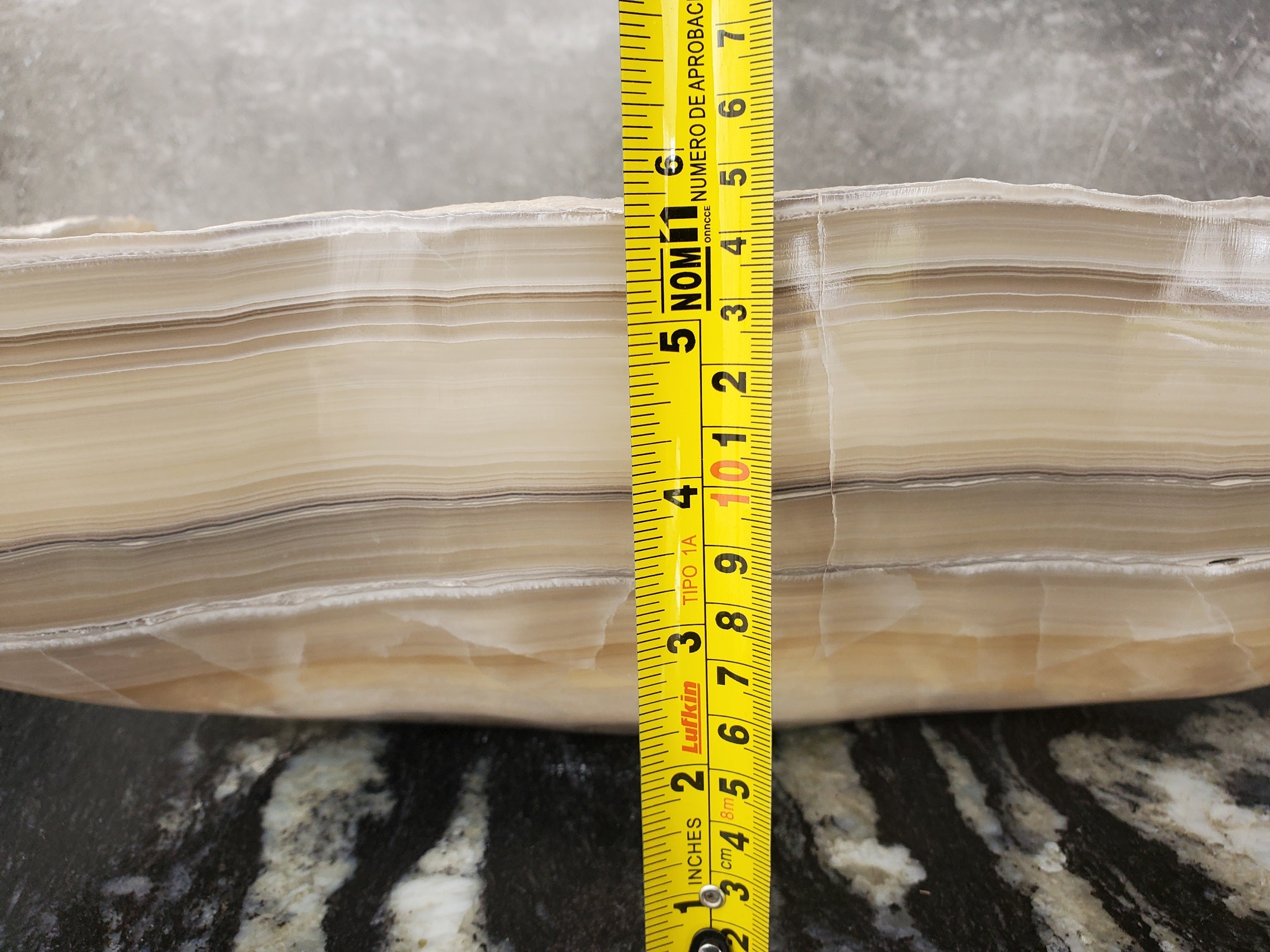 S32_09 Onyx Stone Vessel Bathroom Sink - 19.5 x 16 inch