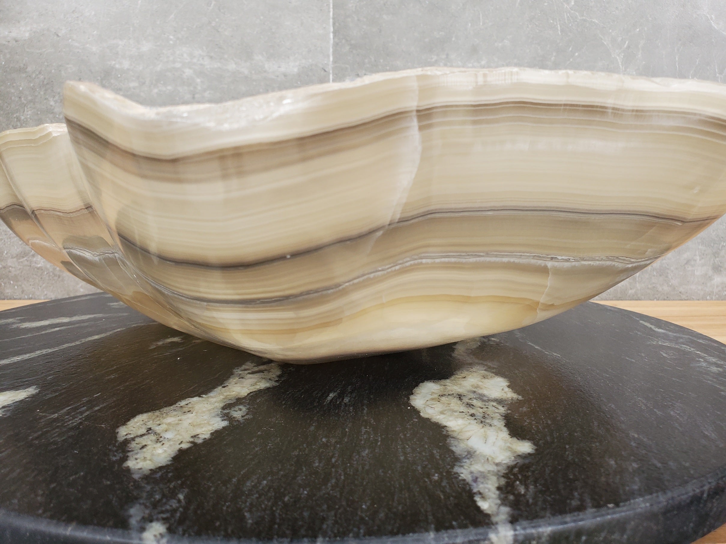 S32_09 Onyx Stone Vessel Bathroom Sink