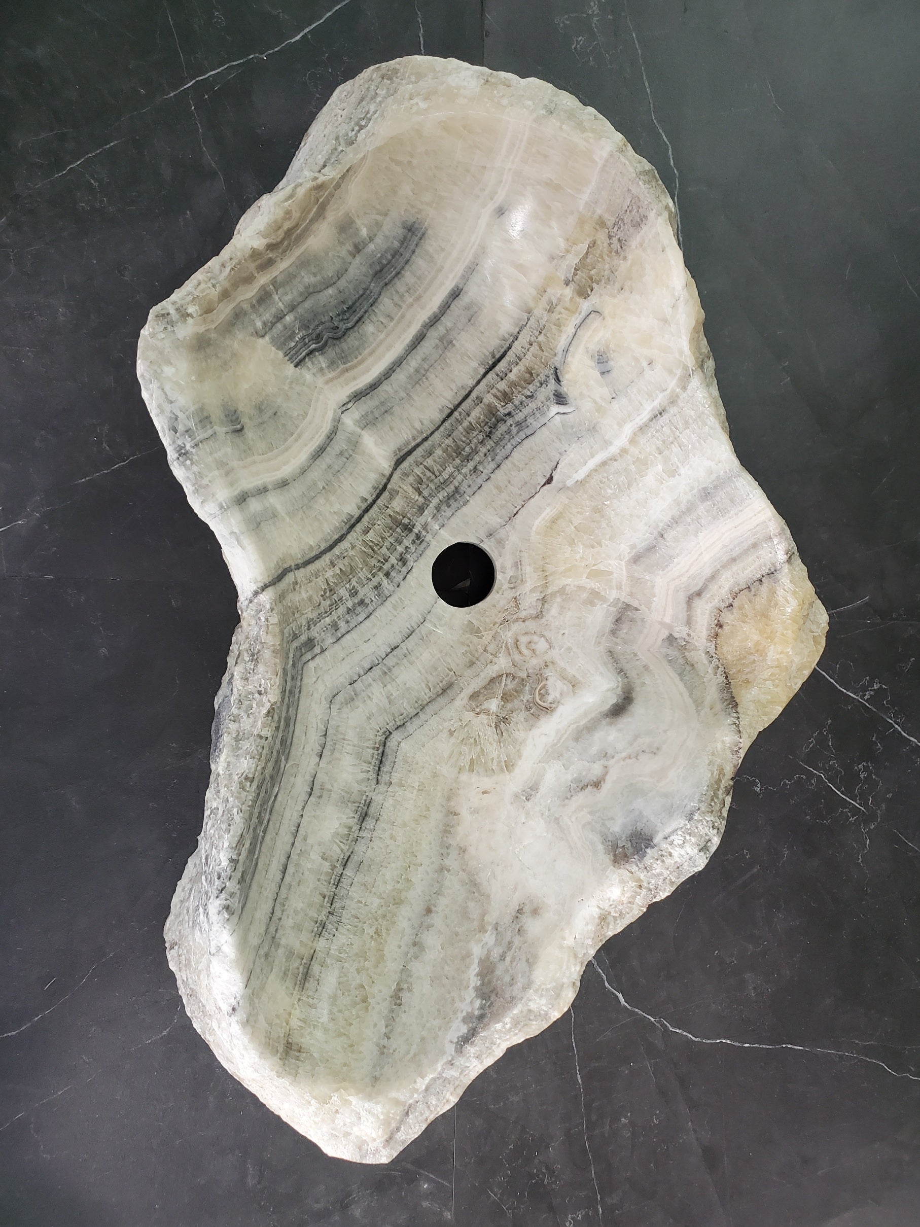 S34_05 Onyx Stone Vessel Sink - 22 x 13 inch