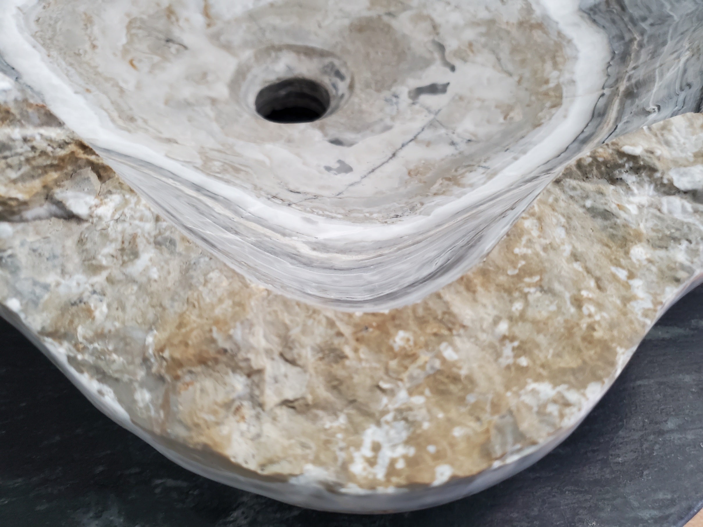 S23_10 Onyx Stone Vessel Bathroom Sink - 20 x 17 inch