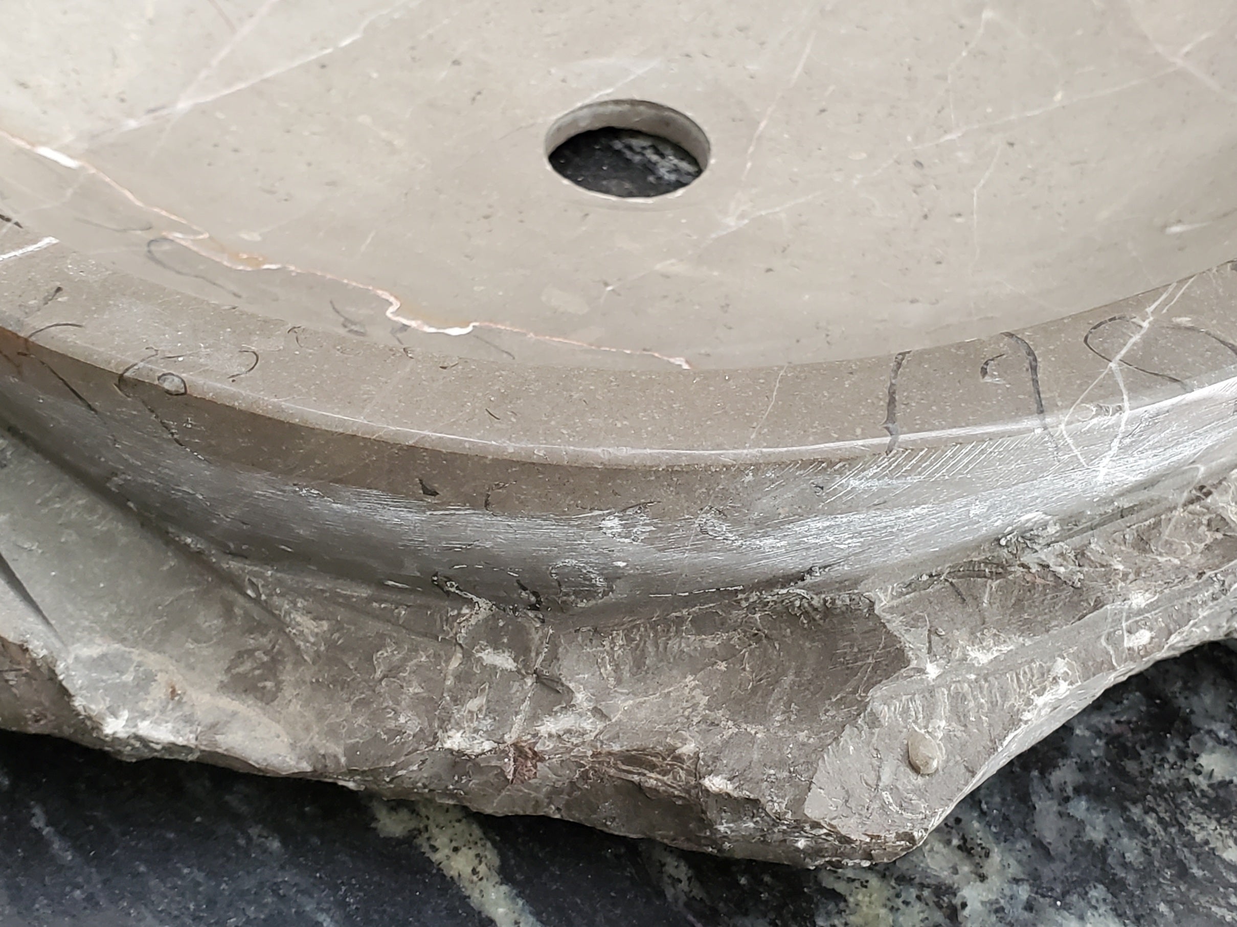 S23_27 Bardigio Marble Stone Vessel Sink - 15 x 15 inch