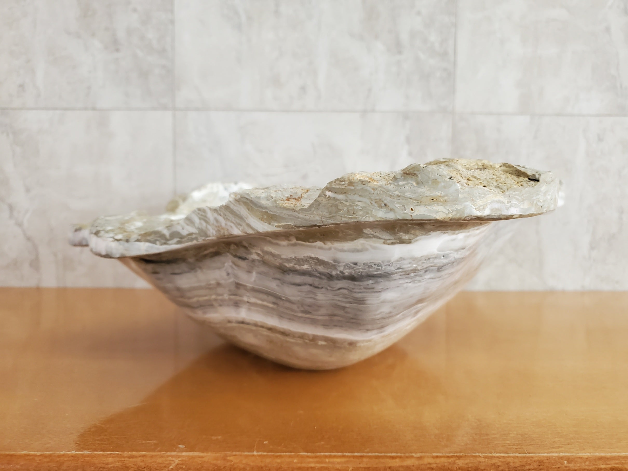 S23_10 Onyx Stone Vessel Bathroom Sink - 20 x 17 inch