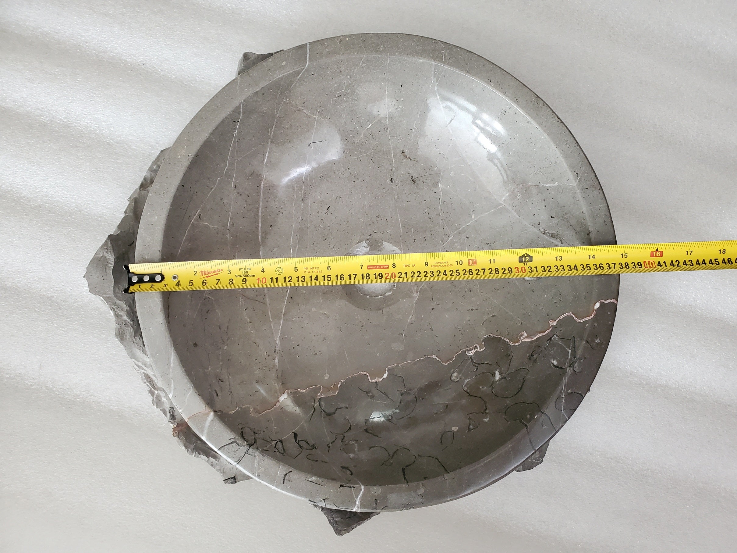 S23_27 Bardigio Marble Stone Vessel Sink - 15 x 15 inch