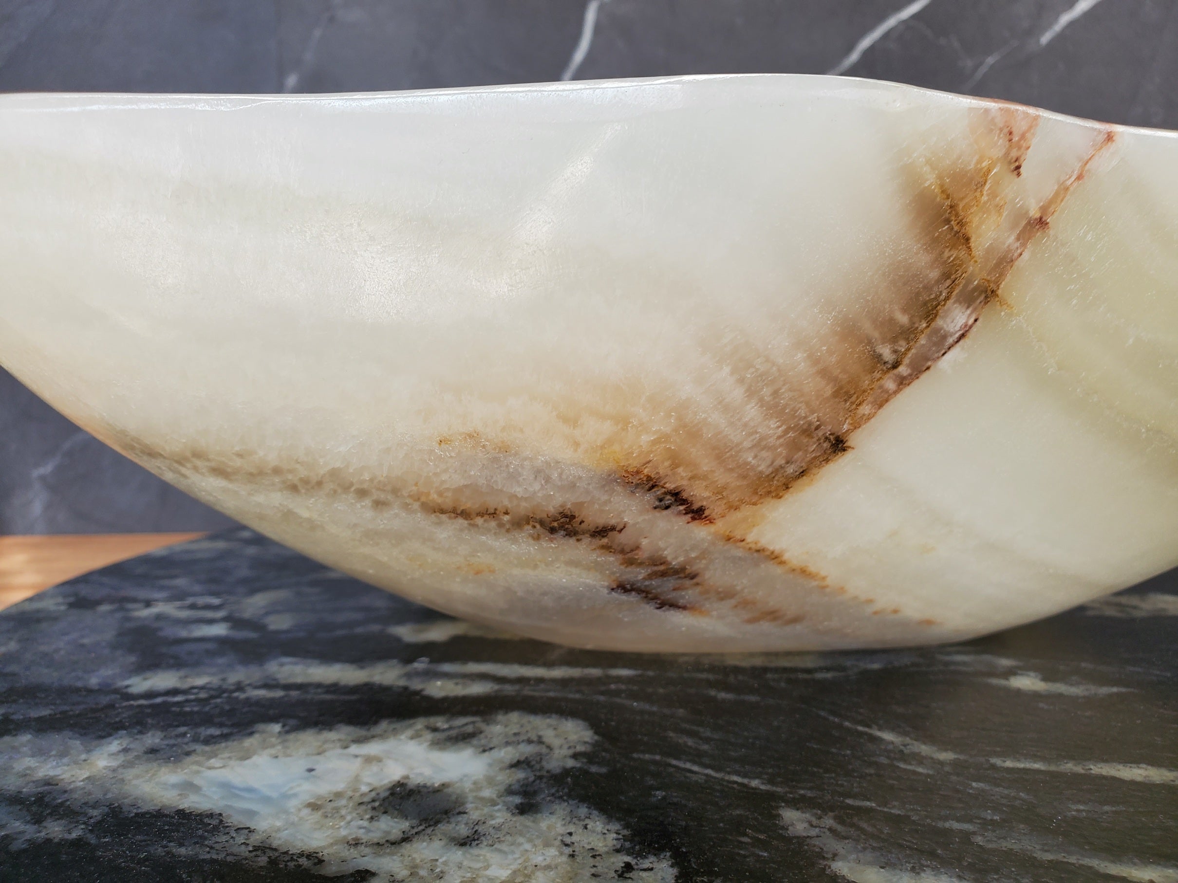 S34_18 Light Green Onyx Bathroom Vessel Sink - 15.2 x 13 inch