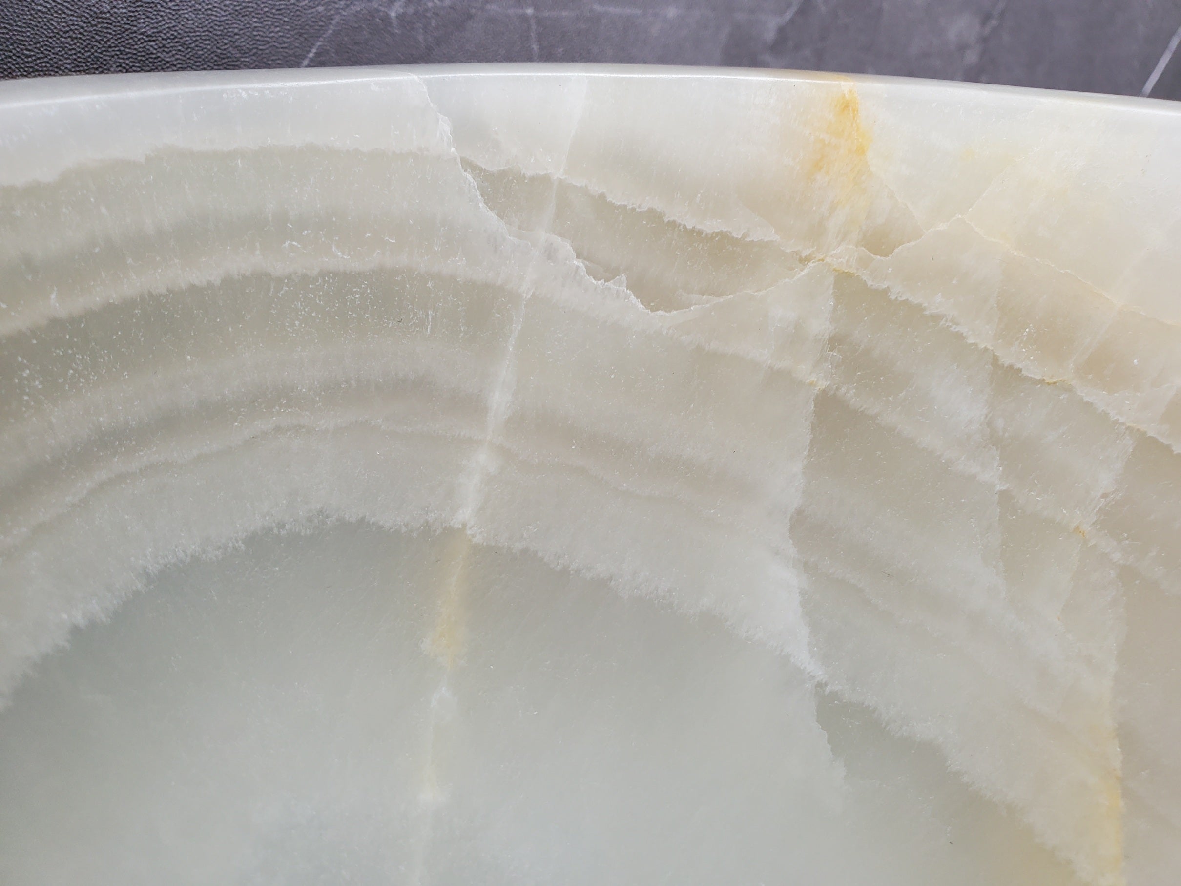 S34_23 Light Onyx Stone Vessel Sink - 19 x 17 inch