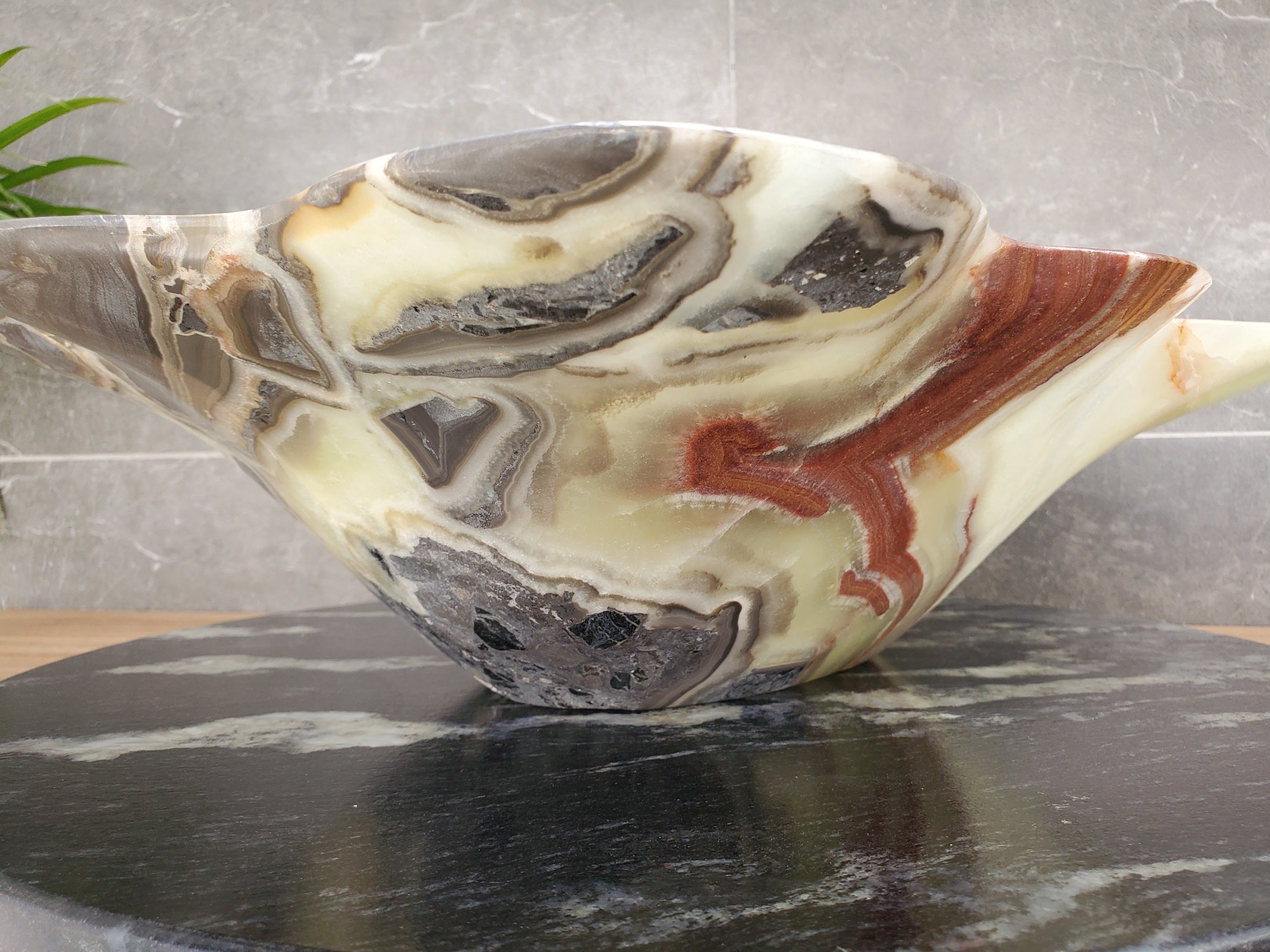 S33_54 Green Onyx Bathroom Vessel Sink - 18.5 x 14.5 inch