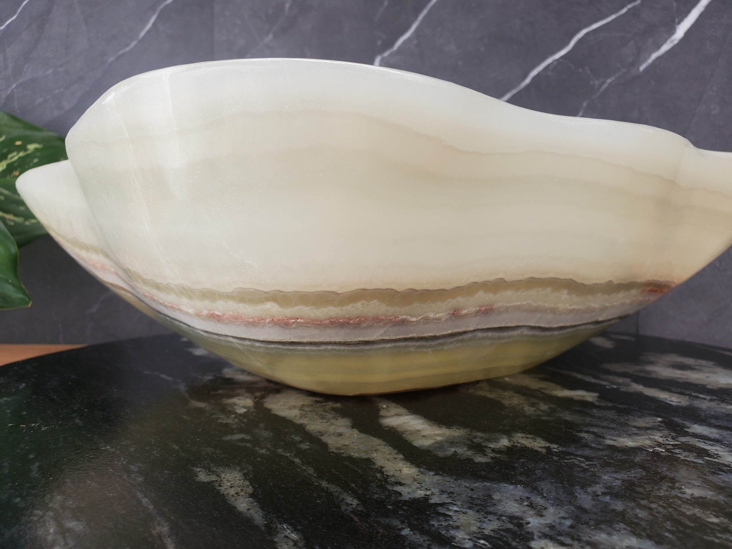 S34_24 Light Green Onyx Stone Vessel Sink - 20 x 13.5 Inch