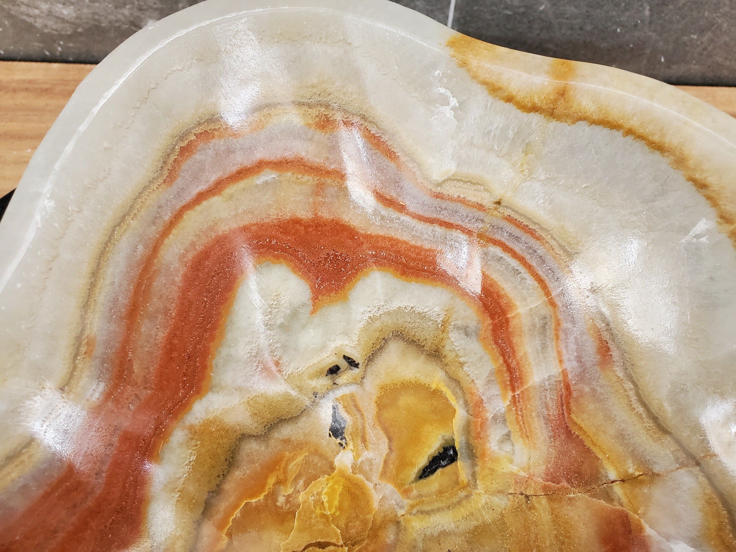 S31_29 Onyx Stone Vessel Bathroom Sink - 13 x 11.5 inch