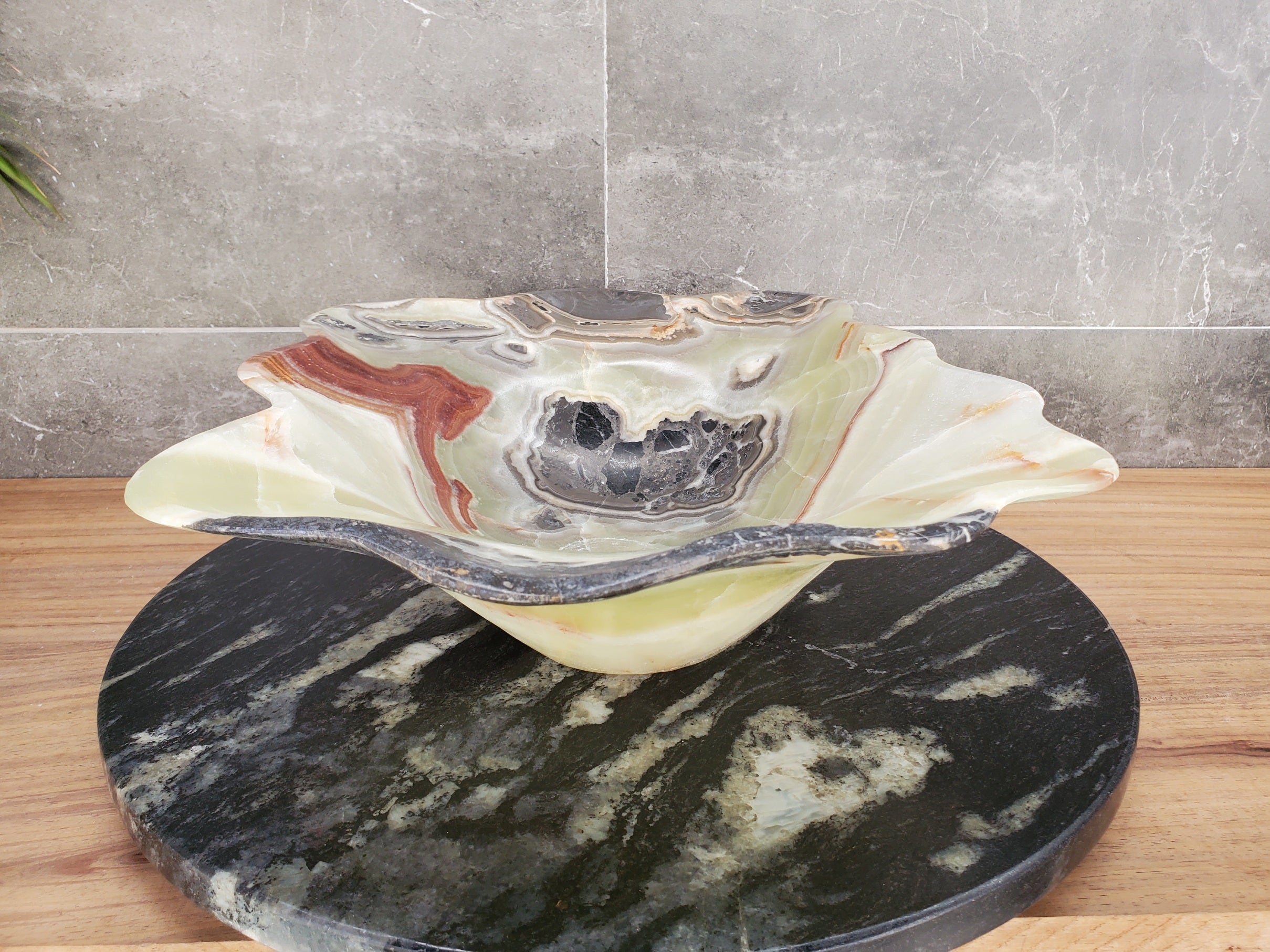 S33_54 Green Onyx Bathroom Vessel Sink - 18.5 x 14.5 inch