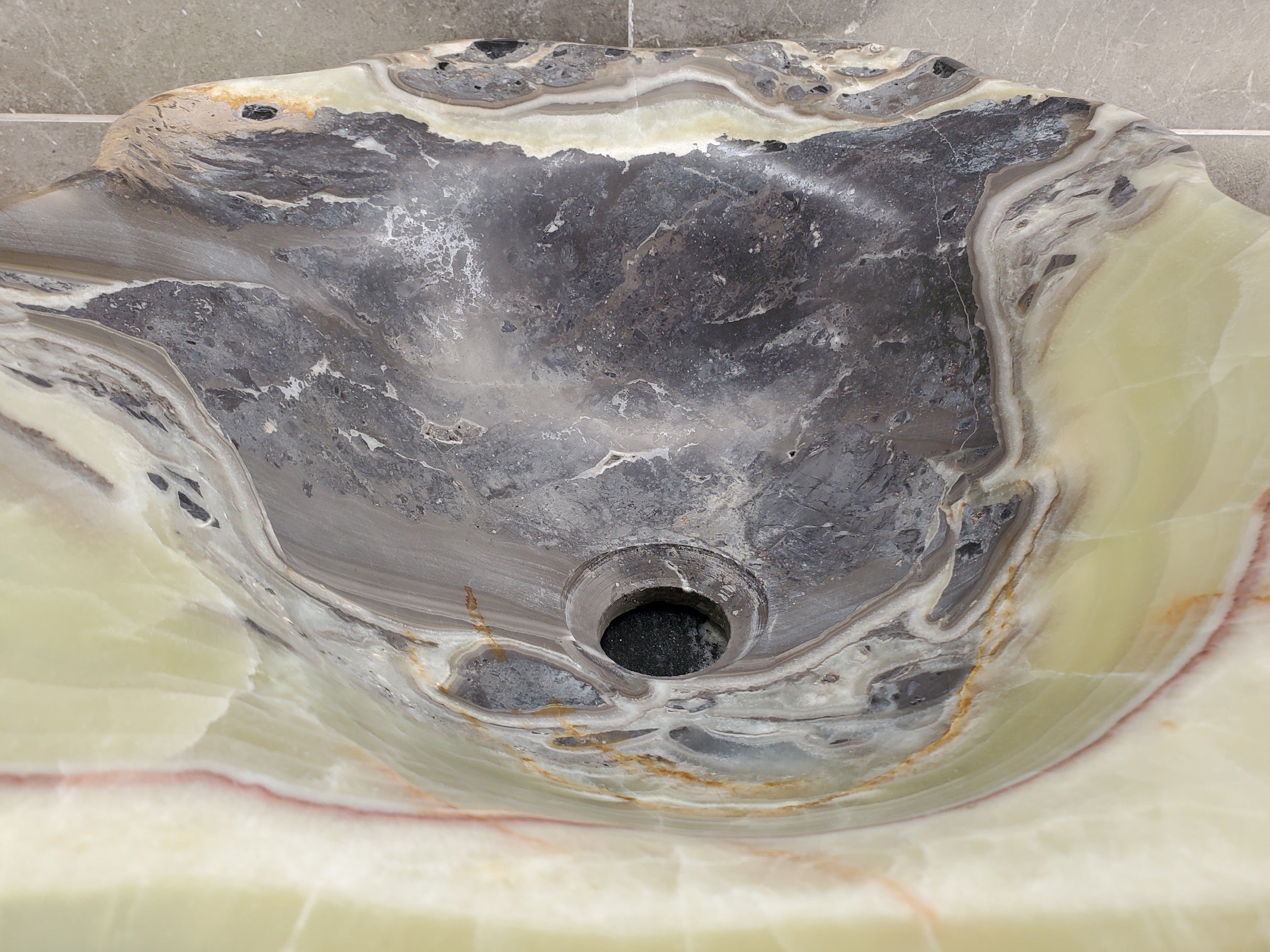 S33_55 Green Onyx Bathroom Vessel Sink