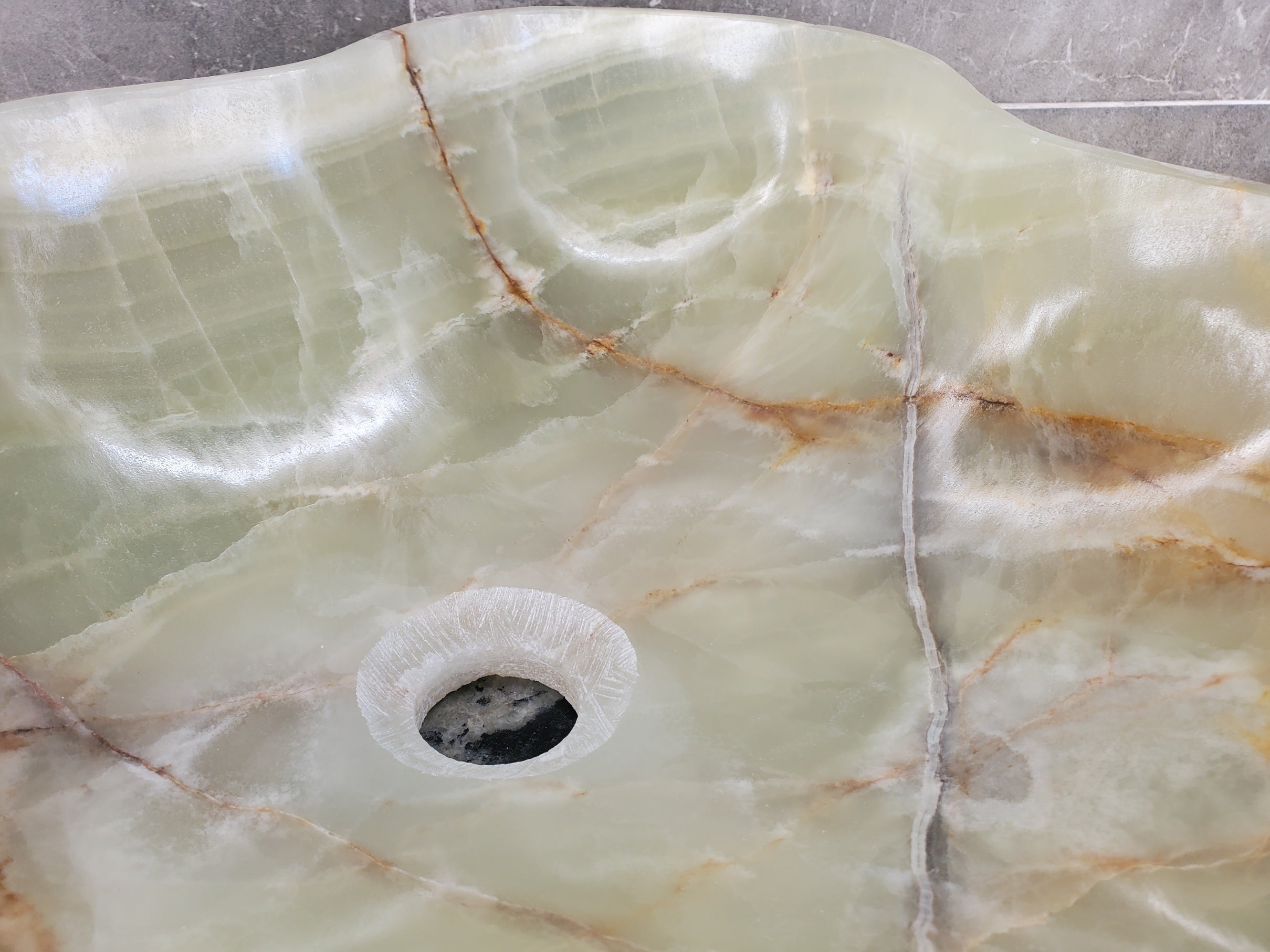 S33_21 Green Onyx Bathroom Vessel Sink