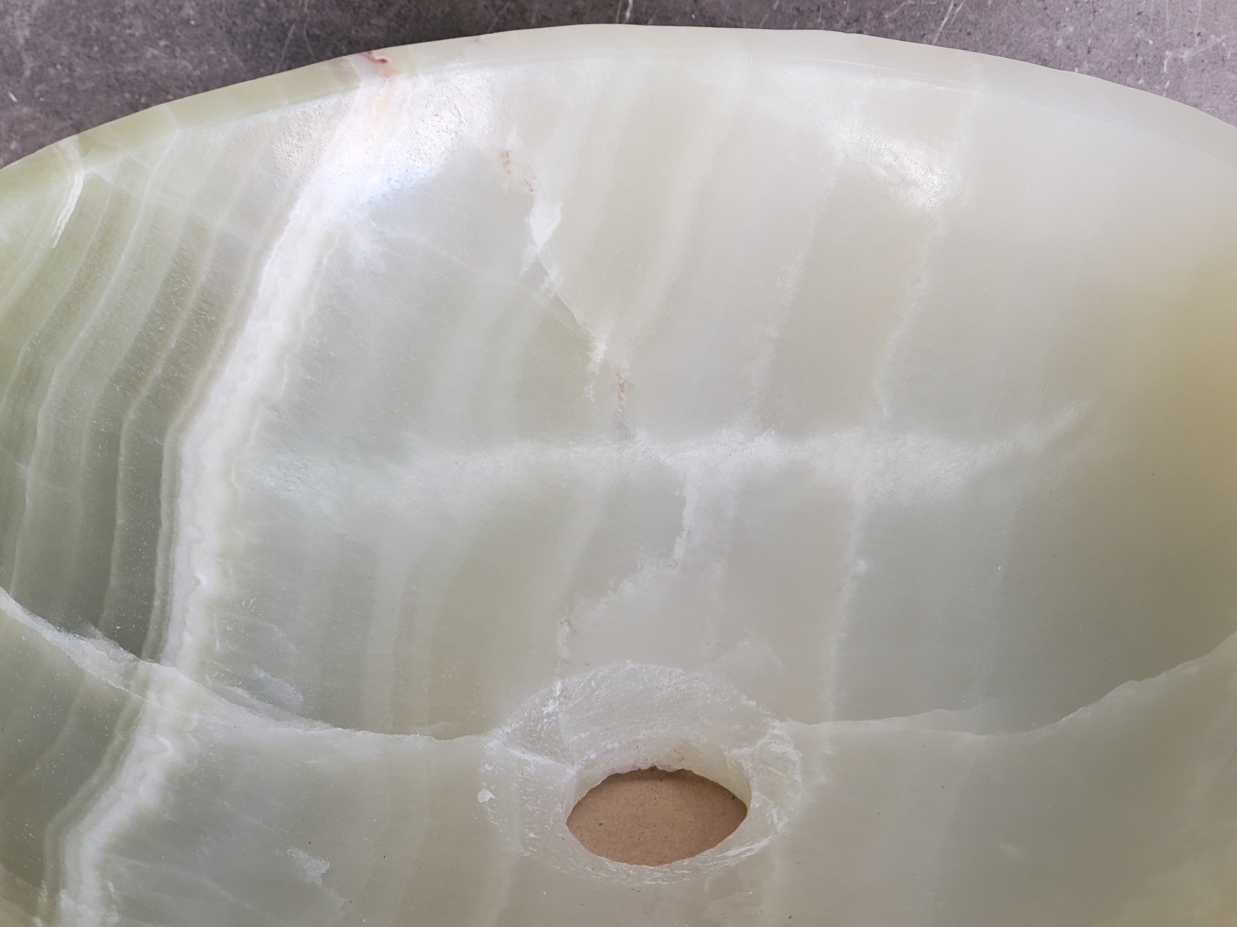 S37_21 Green Onyx Marble Vessel Sink – Natural Stone Countertop Sink, 15.5x15.5 Inch Bathroom Sinks Featured Onyx Sinks Sinks