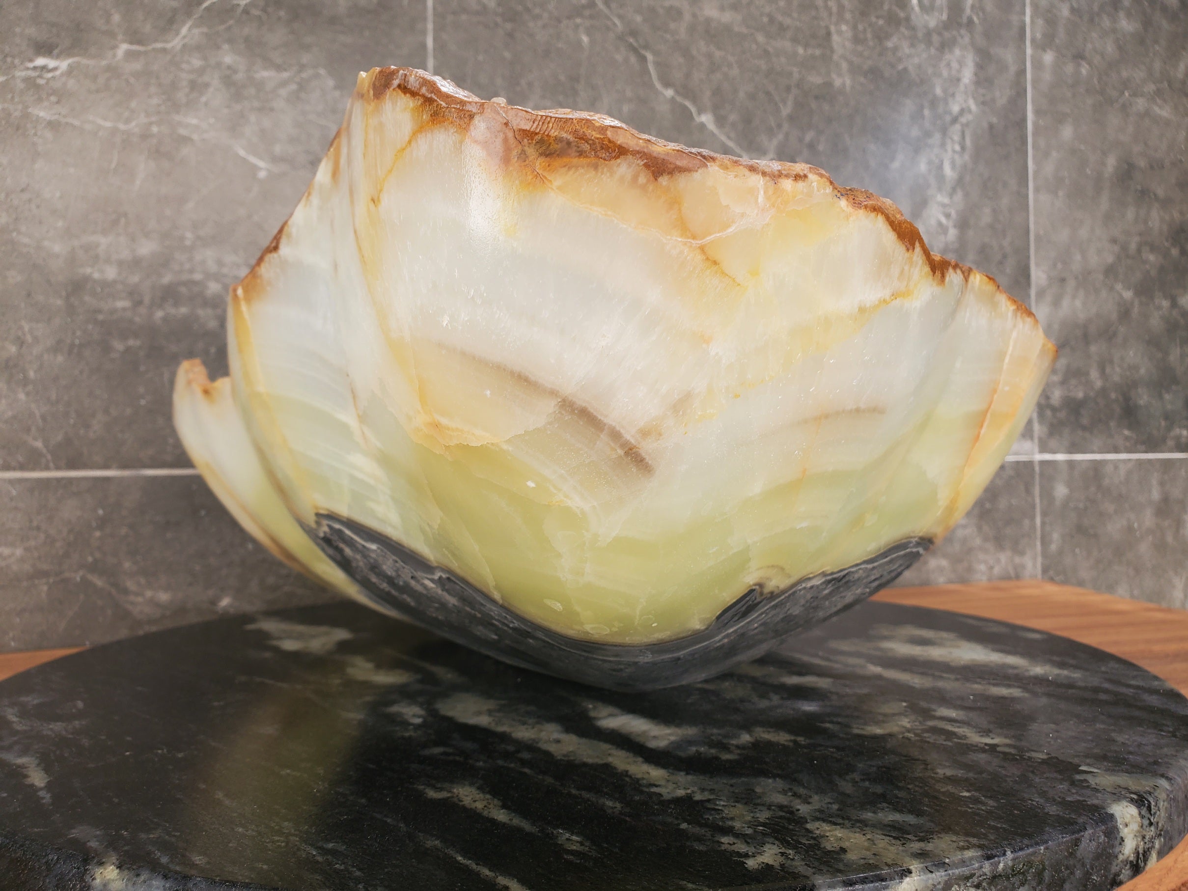 S33_22 Green Onyx Bathroom Vessel Sink - 19 x 19 inch