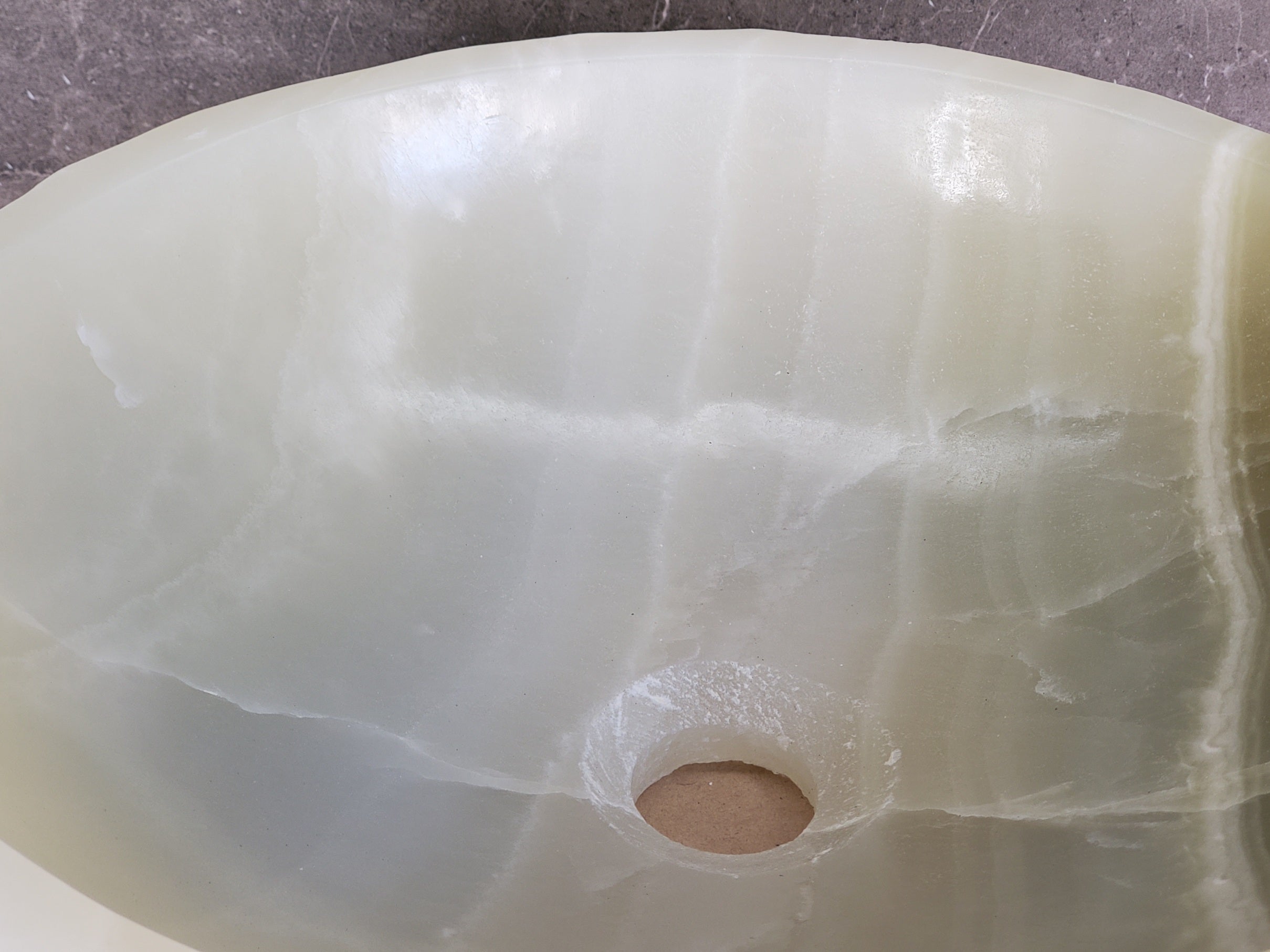 S37_21 Green Onyx Marble Vessel Sink – Natural Stone Countertop Sink, 15.5x15.5 Inch Bathroom Sinks Featured Onyx Sinks Sinks