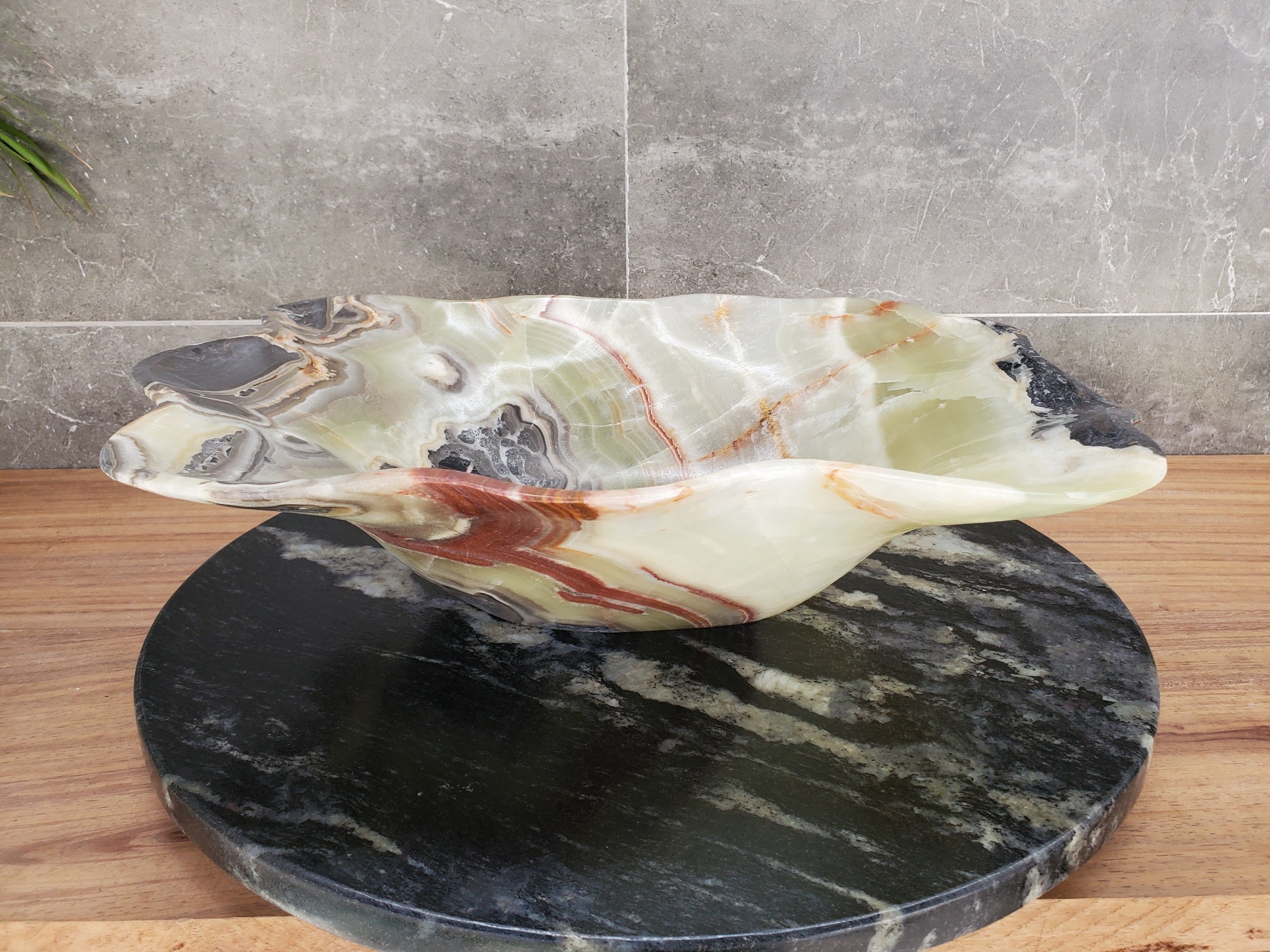 S33_54 Green Onyx Bathroom Vessel Sink - 18.5 x 14.5 inch