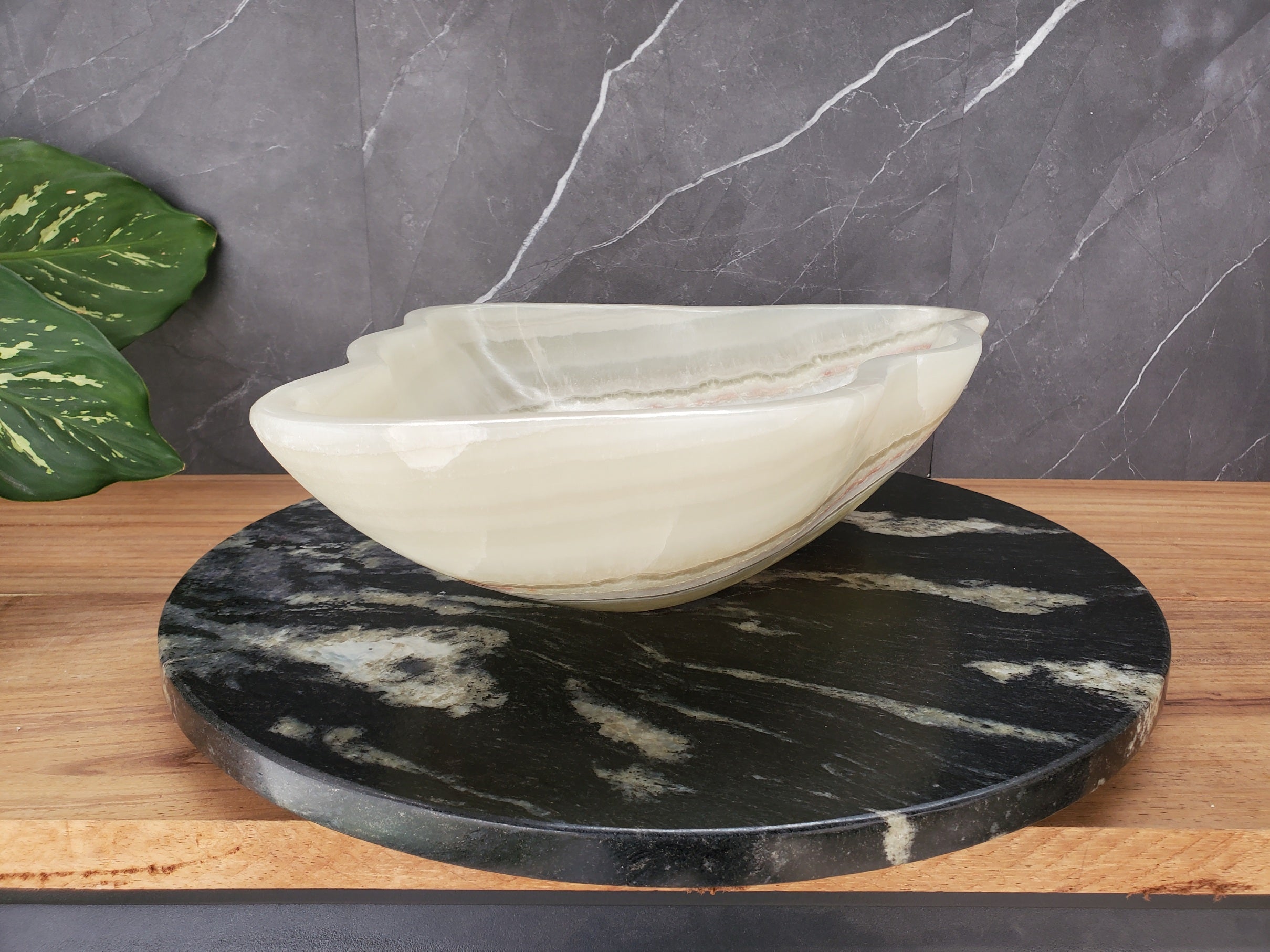 S34_24 Light Green Onyx Stone Vessel Sink - 20 x 13.5 Inch