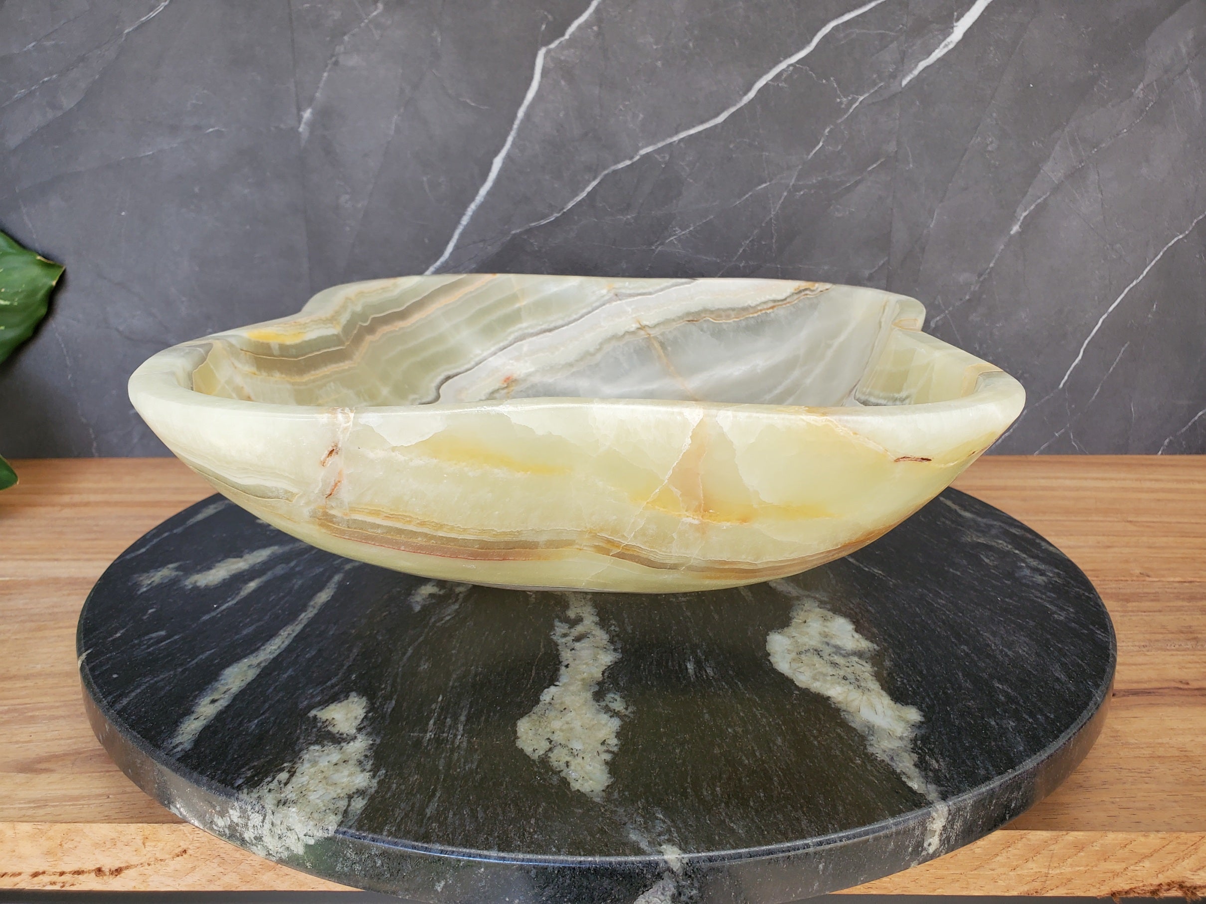 S34_17 Green Onyx Bathroom Vessel Sink - 17 x 14 inch