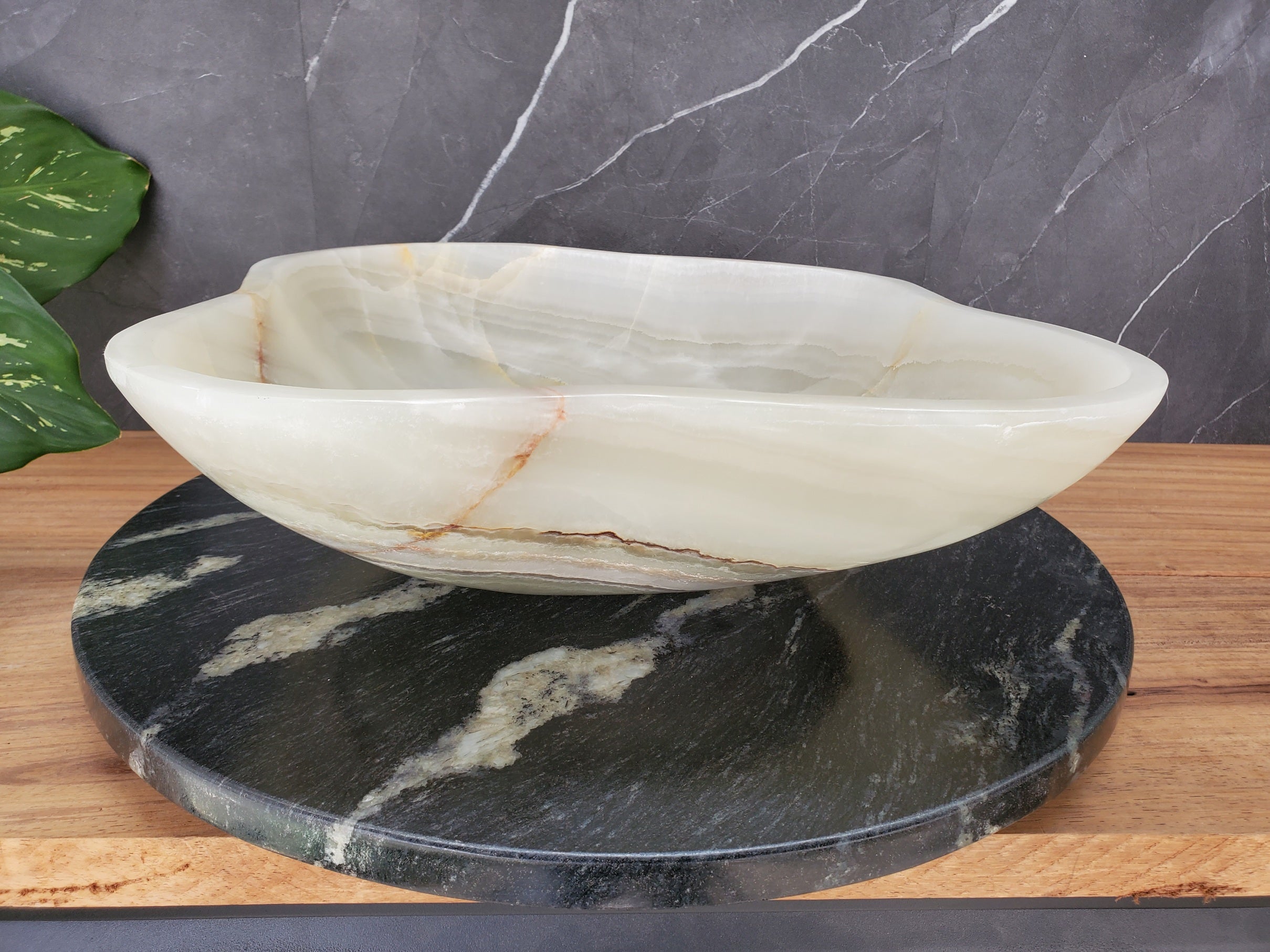 S34_23 Light Onyx Stone Vessel Sink - 19 x 17 inch