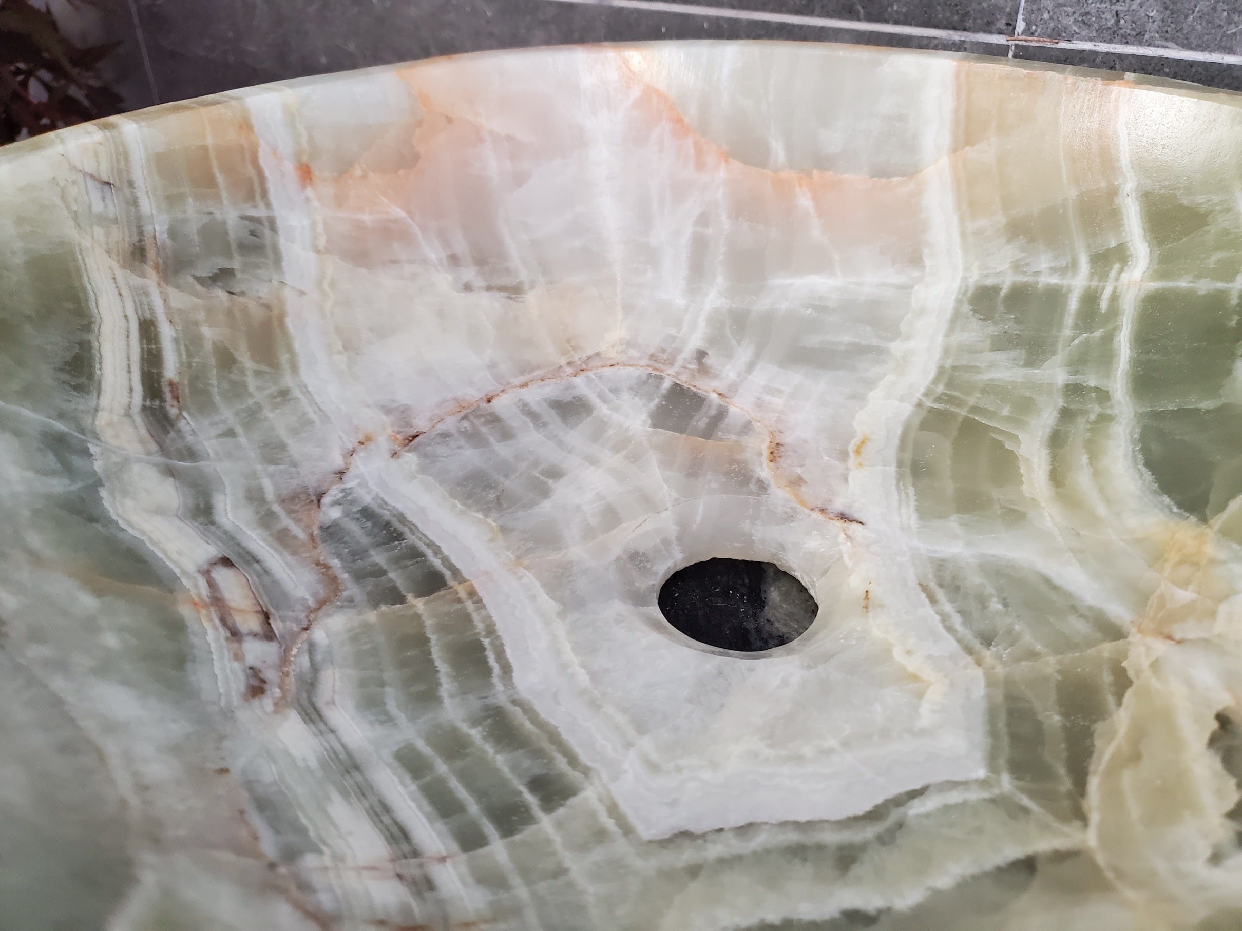 Green Onyx Marble Vessel Sink, 16x16 Inch Natural Stone Countertop Basin, Polished Luxury Vanity Sink, Spa Bathroom Decor S40_03 Bathroom Sinks Featured Onyx Sinks