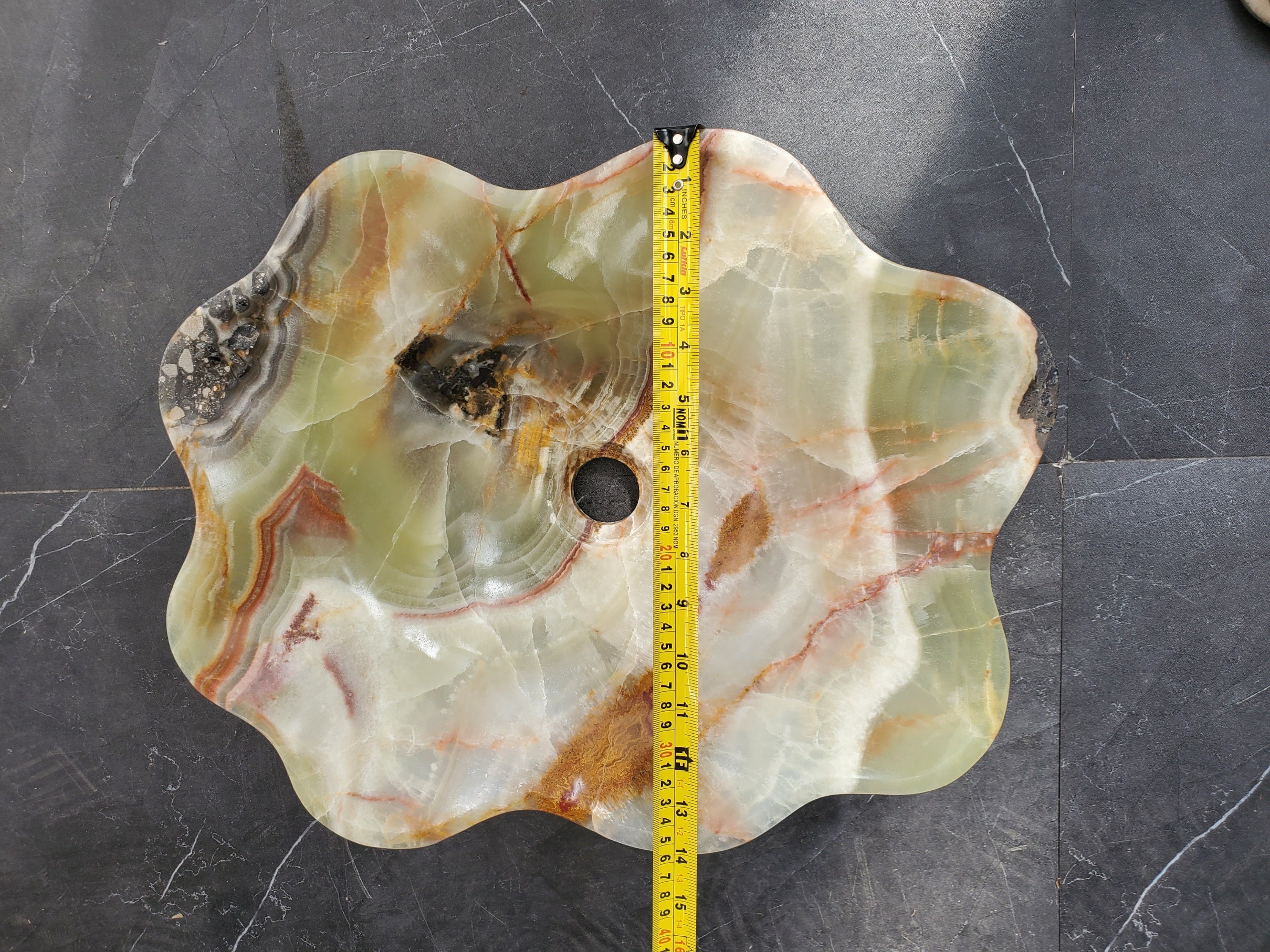 S33_57 Green Onyx Bathroom Vessel Sink - 17 x 14 inch