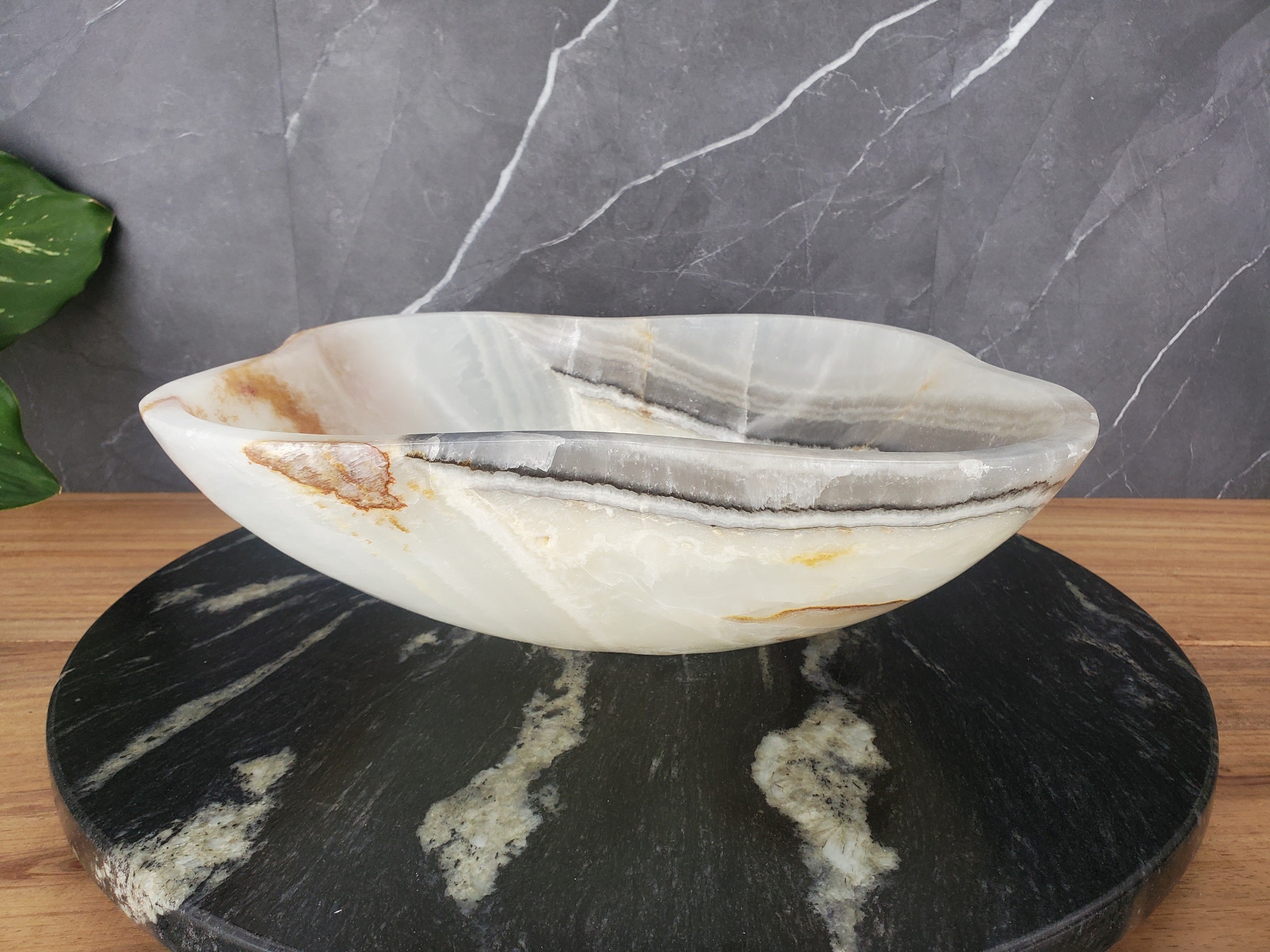 S34_21 Light Onyx Stone Vessel Sink- 14.5 x 13 inch