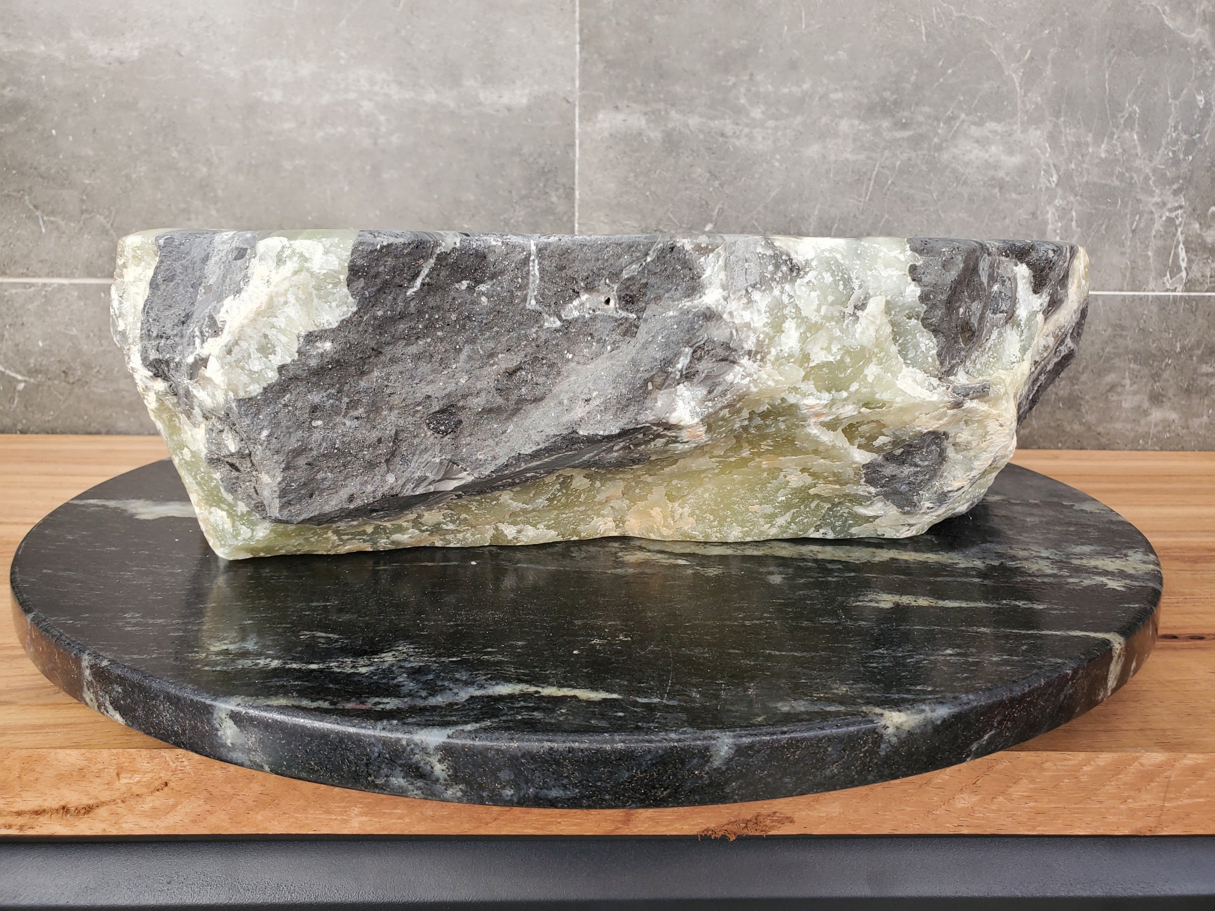 S31_30 Onyx Stone Vessel Bathroom Sink - 17 x 15 inch