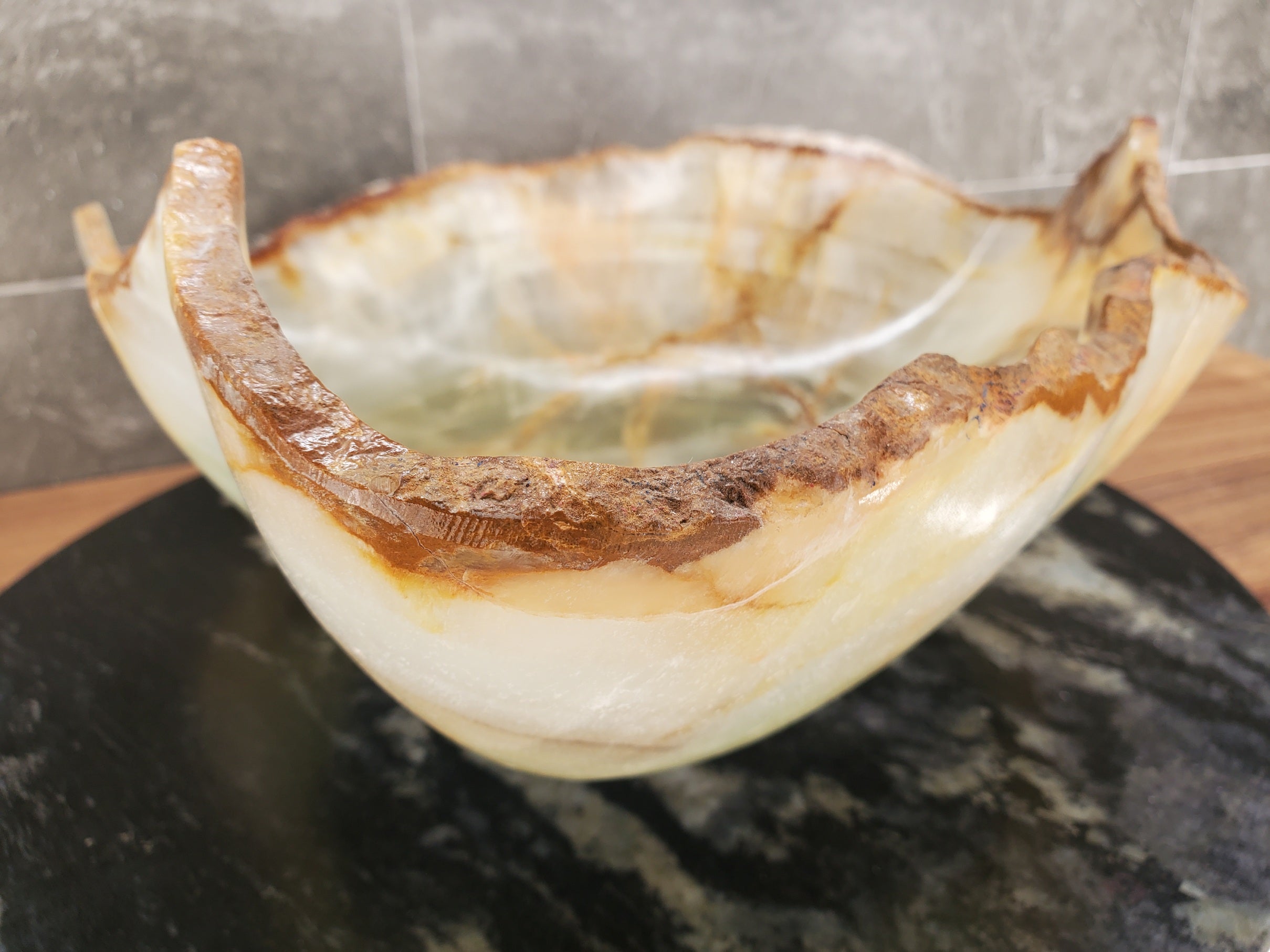 S33_22 Green Onyx Bathroom Vessel Sink - 19 x 19 inch