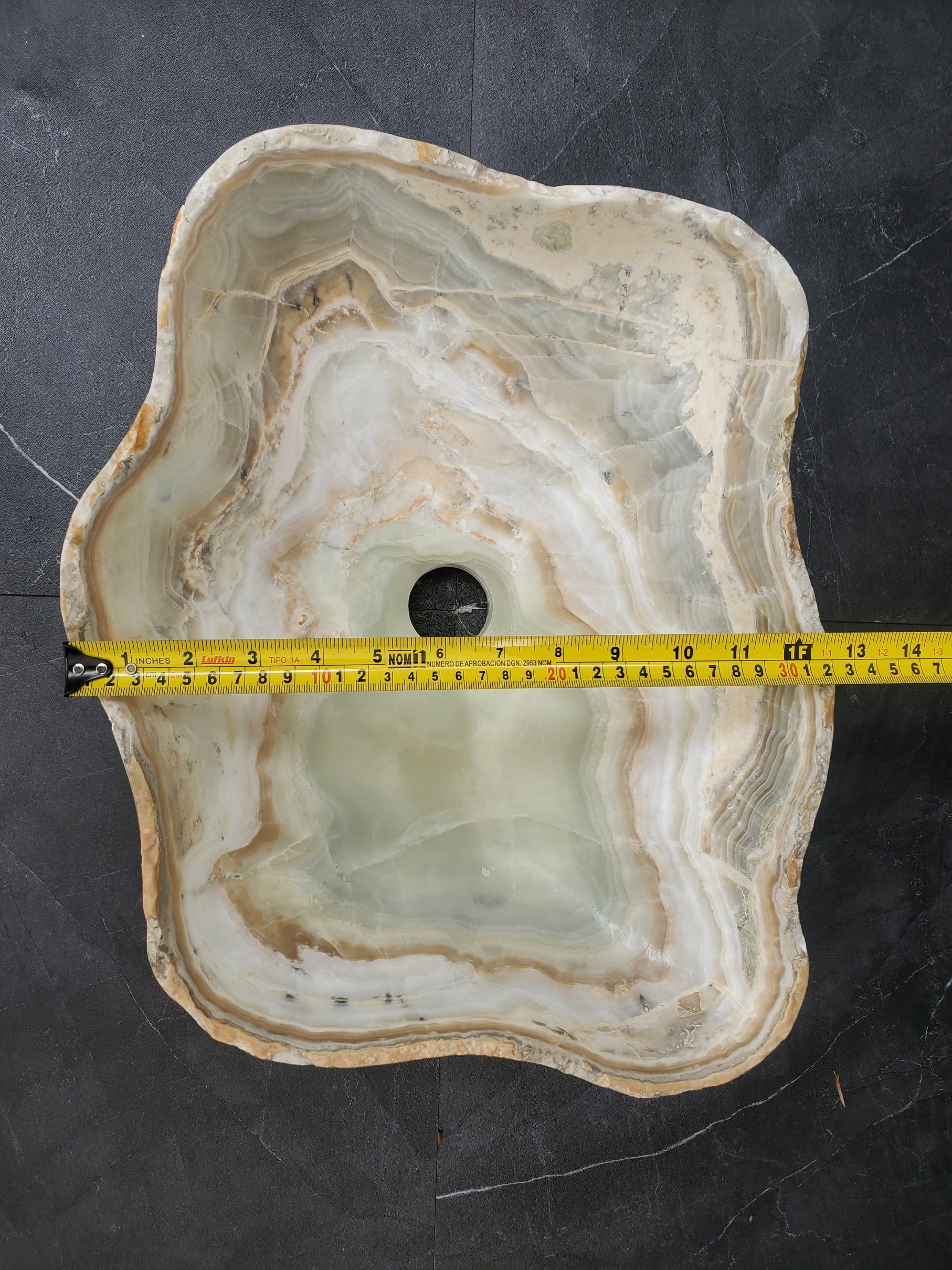 S34_20 Light Onyx Bathroom Vessel Sink - 15 x 12.5 inch