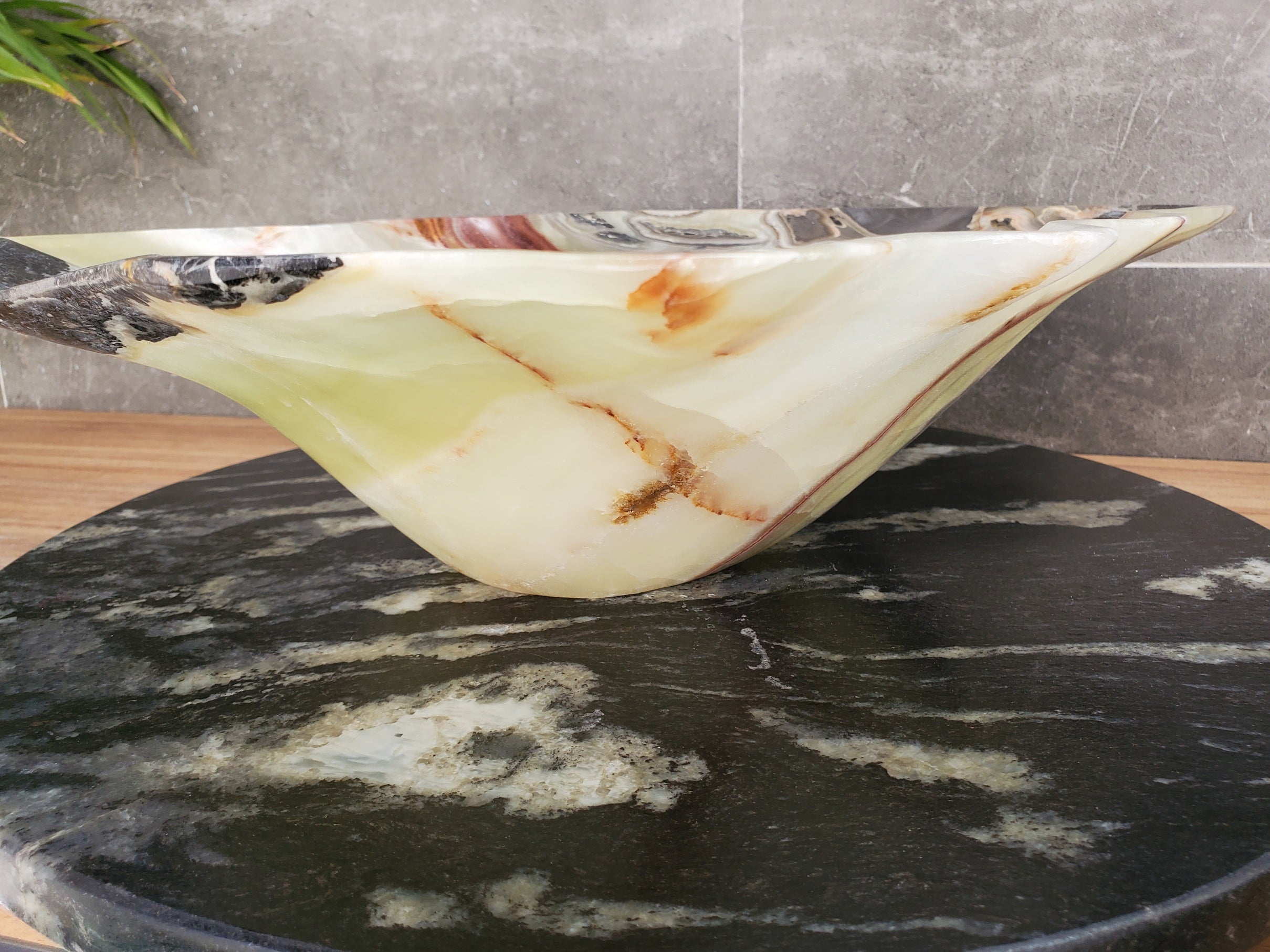S33_54 Green Onyx Bathroom Vessel Sink - 18.5 x 14.5 inch
