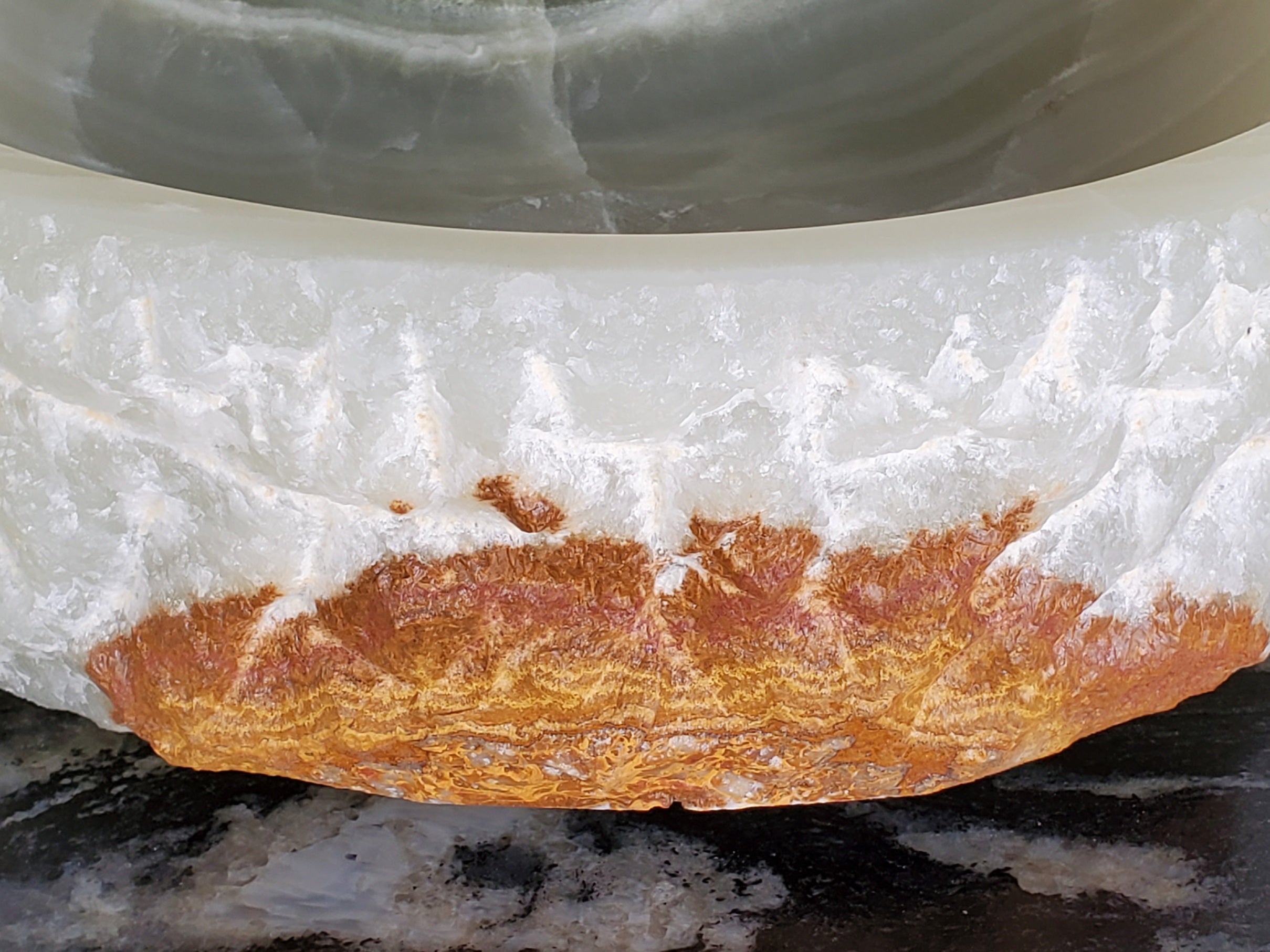 S37_21 Green Onyx Marble Vessel Sink – Natural Stone Countertop Sink, 15.5x15.5 Inch Bathroom Sinks Featured Onyx Sinks Sinks