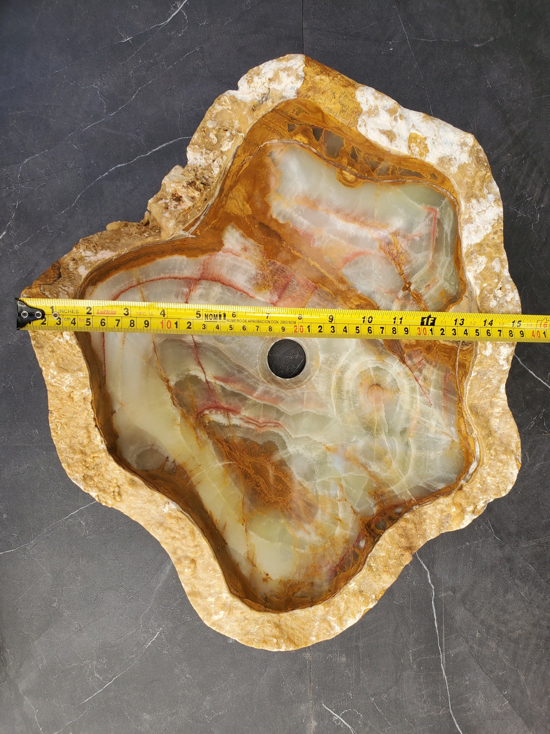S33_58 Green Onyx Bathroom Vessel Sink - 19.5 x 15 inch
