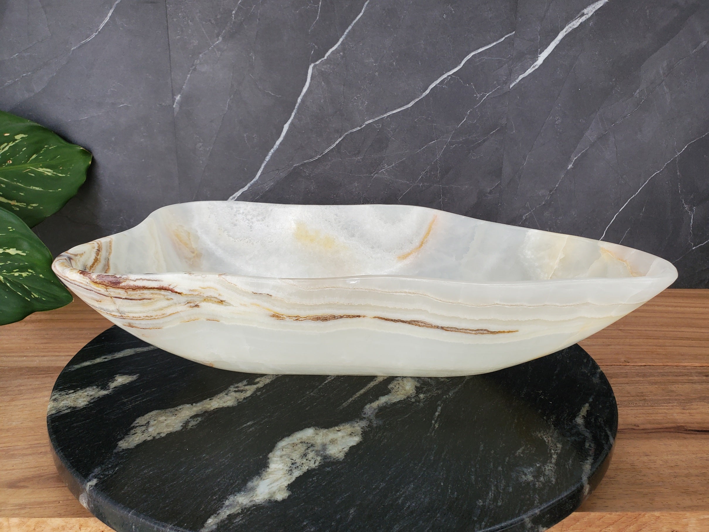 S34_25 Light Onyx Stone Vessel Sink - 19 x 12 inch