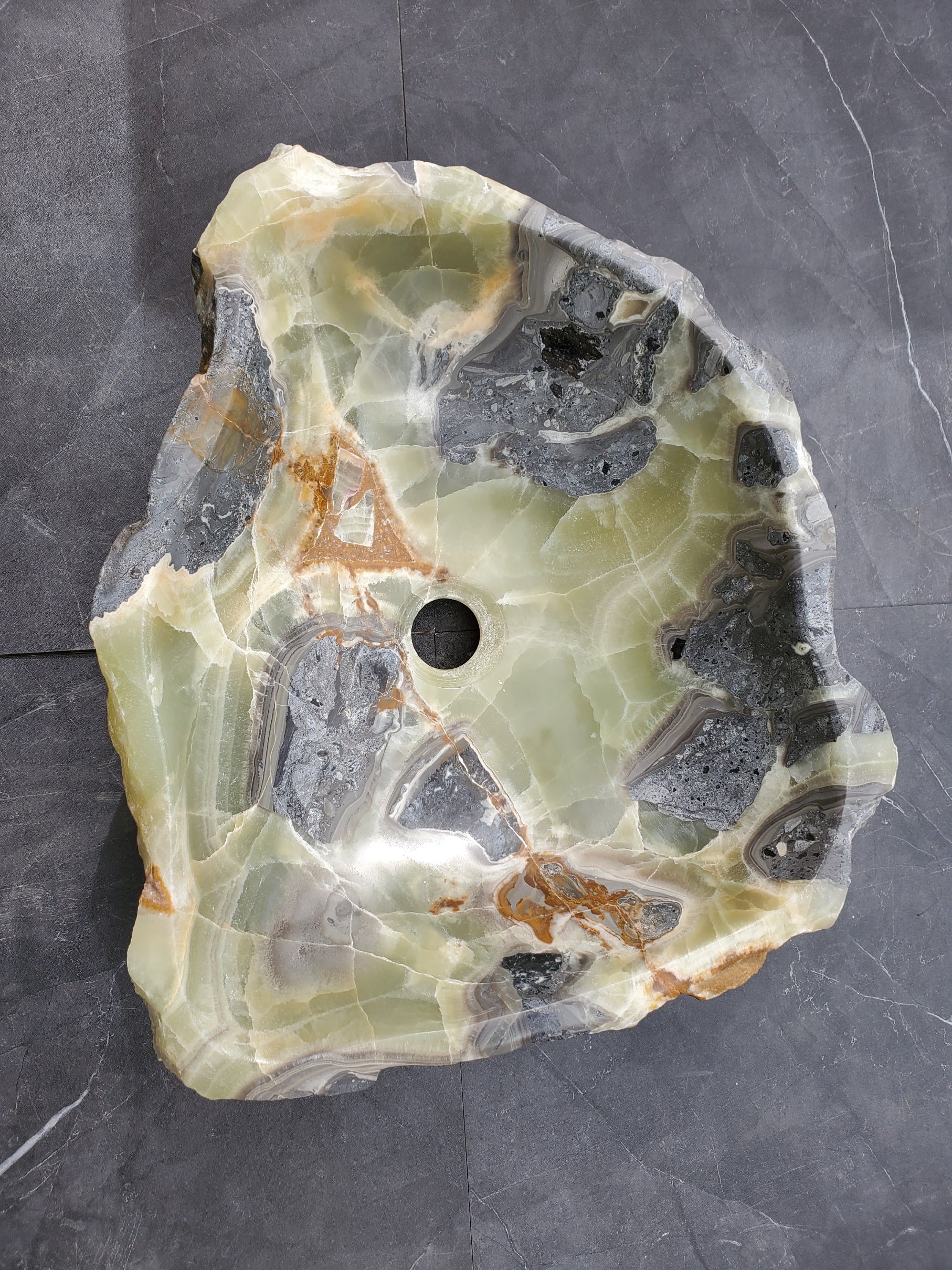 S31_30 Onyx Stone Vessel Bathroom Sink